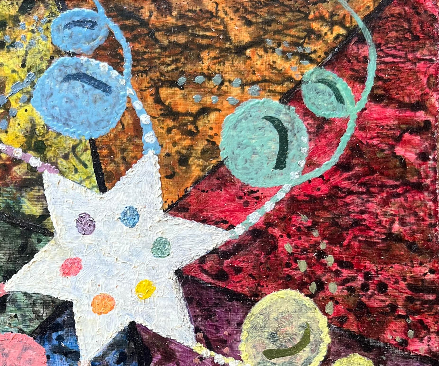 1960's British Surrealist Ölgemälde - 'Farbe Energien' Abstrakt (Braun), Abstract Painting, von Elvic Steele
