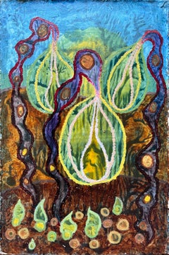 Pintura al óleo surrealista británica de los años 60 - "Crear + descomponer"