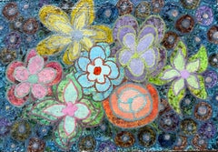 1960's British Surrealist Oil Painting - "Developing Flower Shapes"