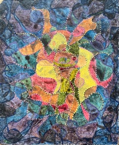 1960's British Surrealist Oil Painting - 'Emerging Form' Abstract