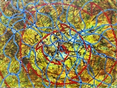1960's British Surrealist Oil Painting - 'Encounters' Abstract