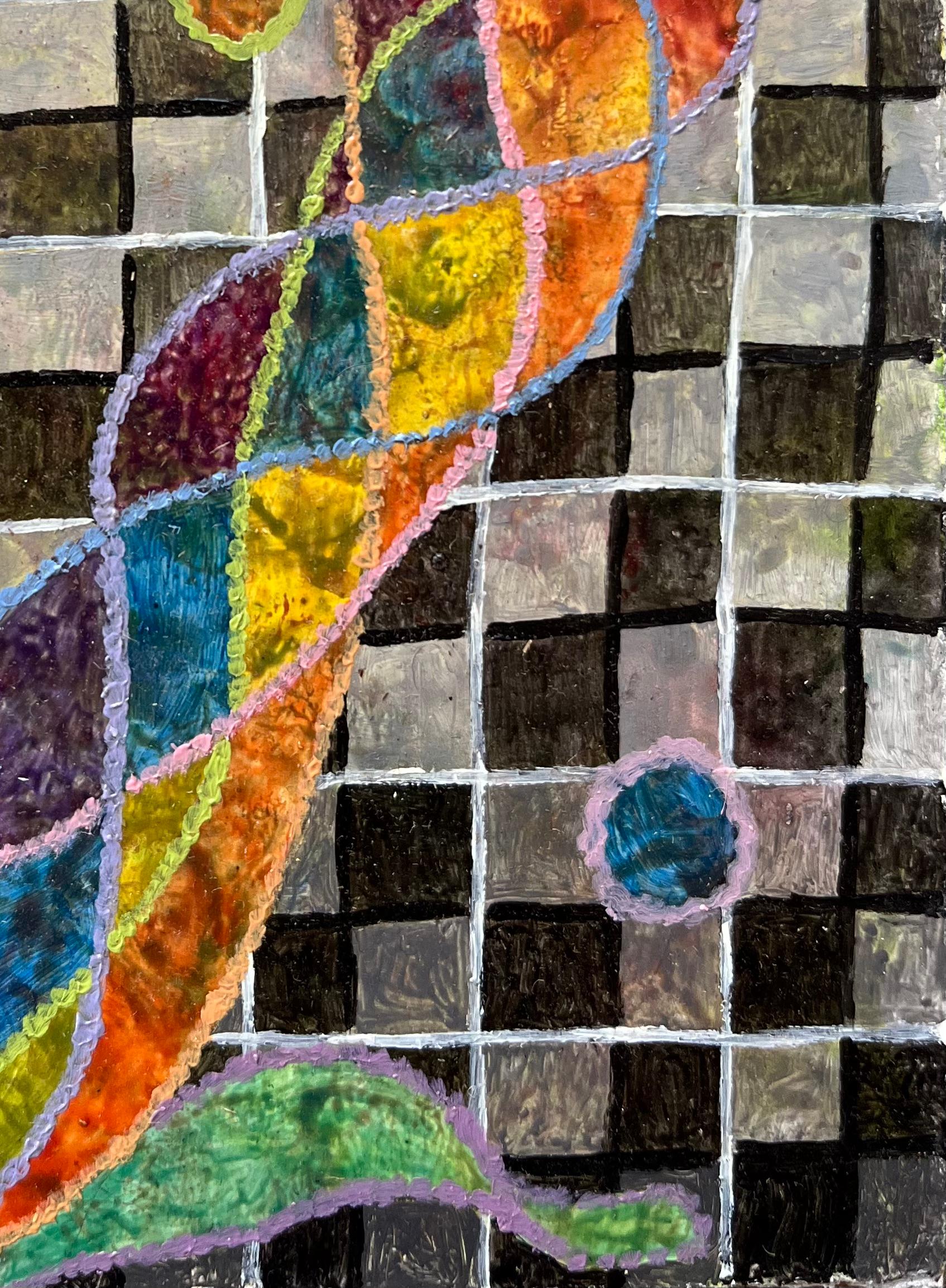 Pittura a olio surrealista britannica degli anni '60 - Studio astratto 