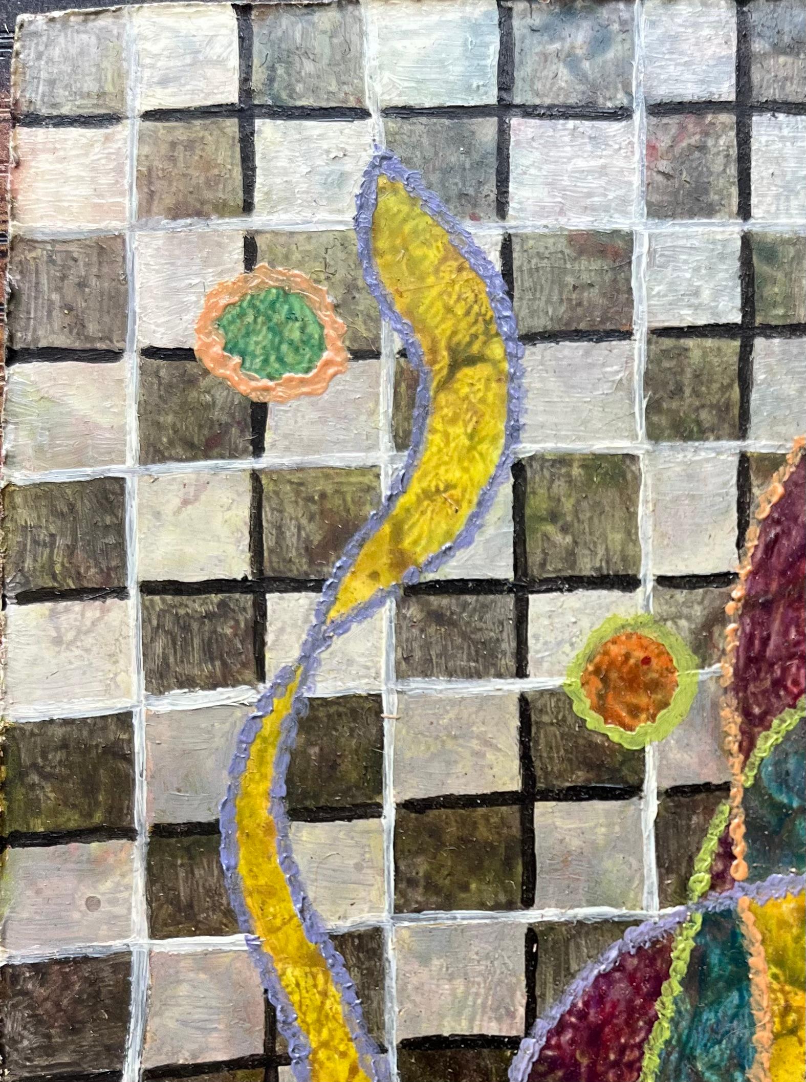 Pittura a olio surrealista britannica degli anni '60 - Studio astratto 