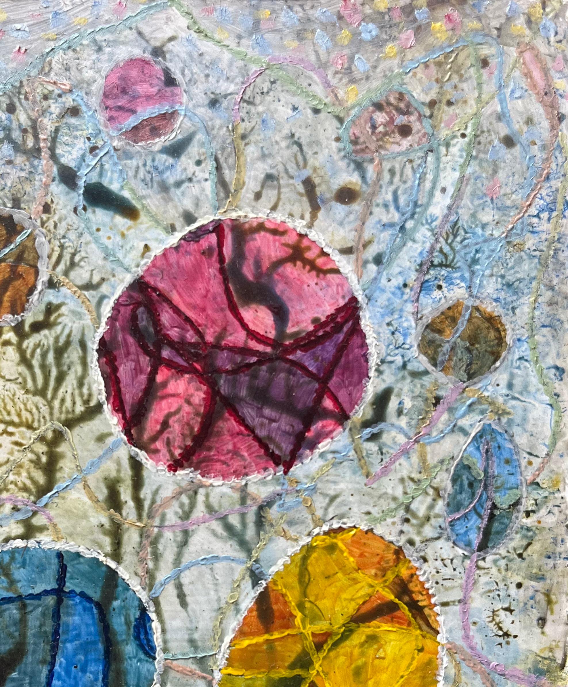 Titre : Peinture à l'huile surréaliste britannique des années 1960 - 
