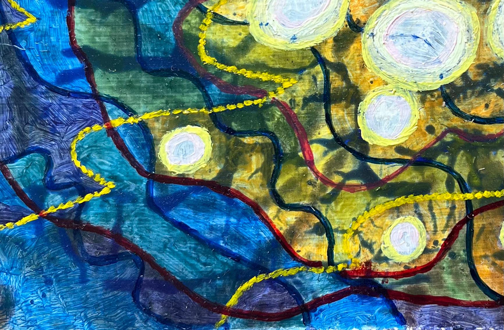 Título: Pintura al óleo surrealista británica de los años 60 - 