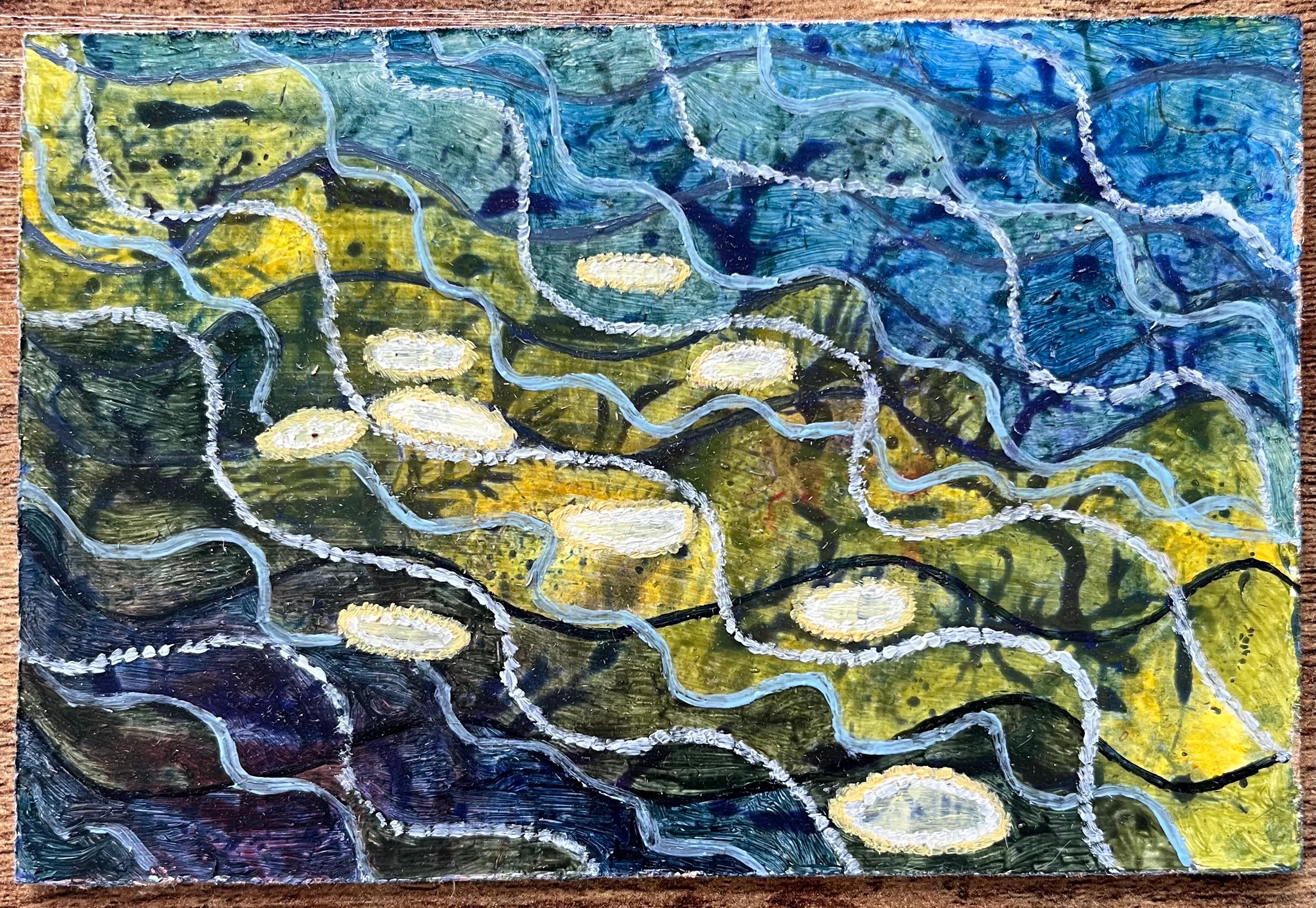 Pittura ad olio surrealista britannica degli anni '60 - Studio astratto 