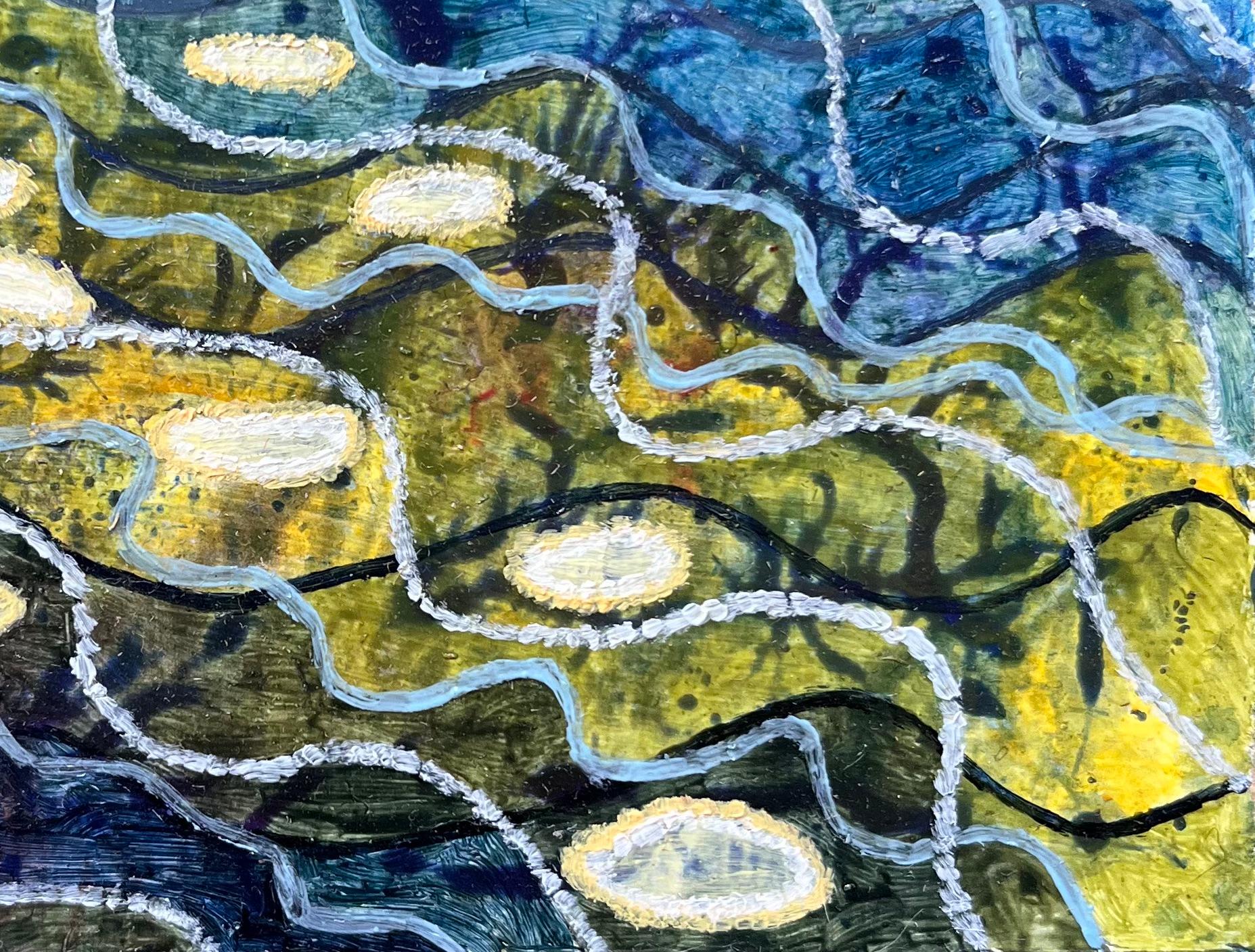 Pittura ad olio surrealista britannica degli anni '60 - Studio astratto 