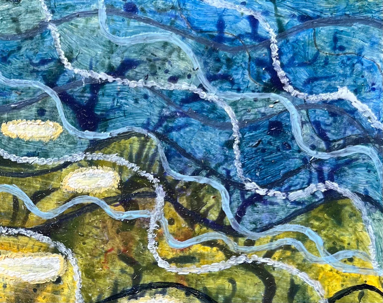 Titolo: Pittura ad olio surrealista britannica degli anni '60 - Studio astratto 