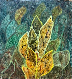 1960's British Surrealist Oil Painting - 'Foliage' Abstract Study