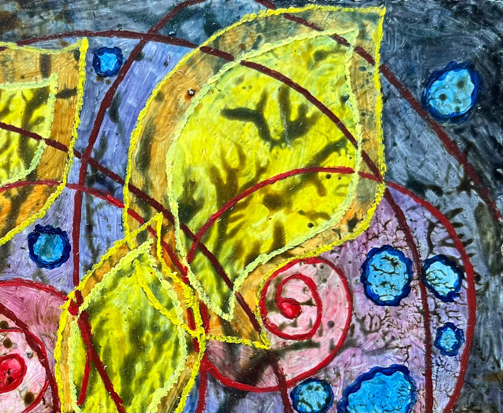 1960's British Surrealist Oil Painting - Crecimiento, Espiral, Expansión, Dispersión en venta 1