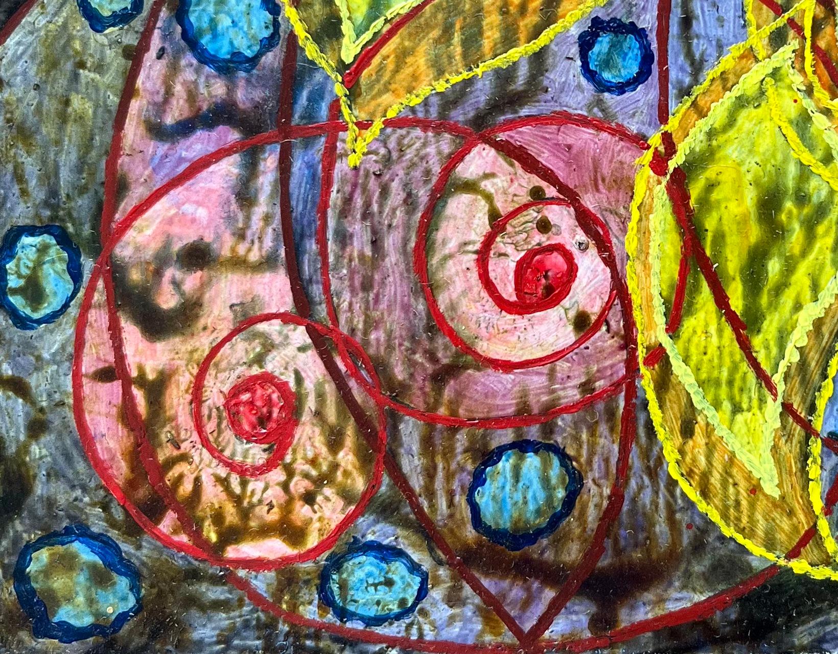 1960's British Surrealist Oil Painting - Crecimiento, Espiral, Expansión, Dispersión en venta 2