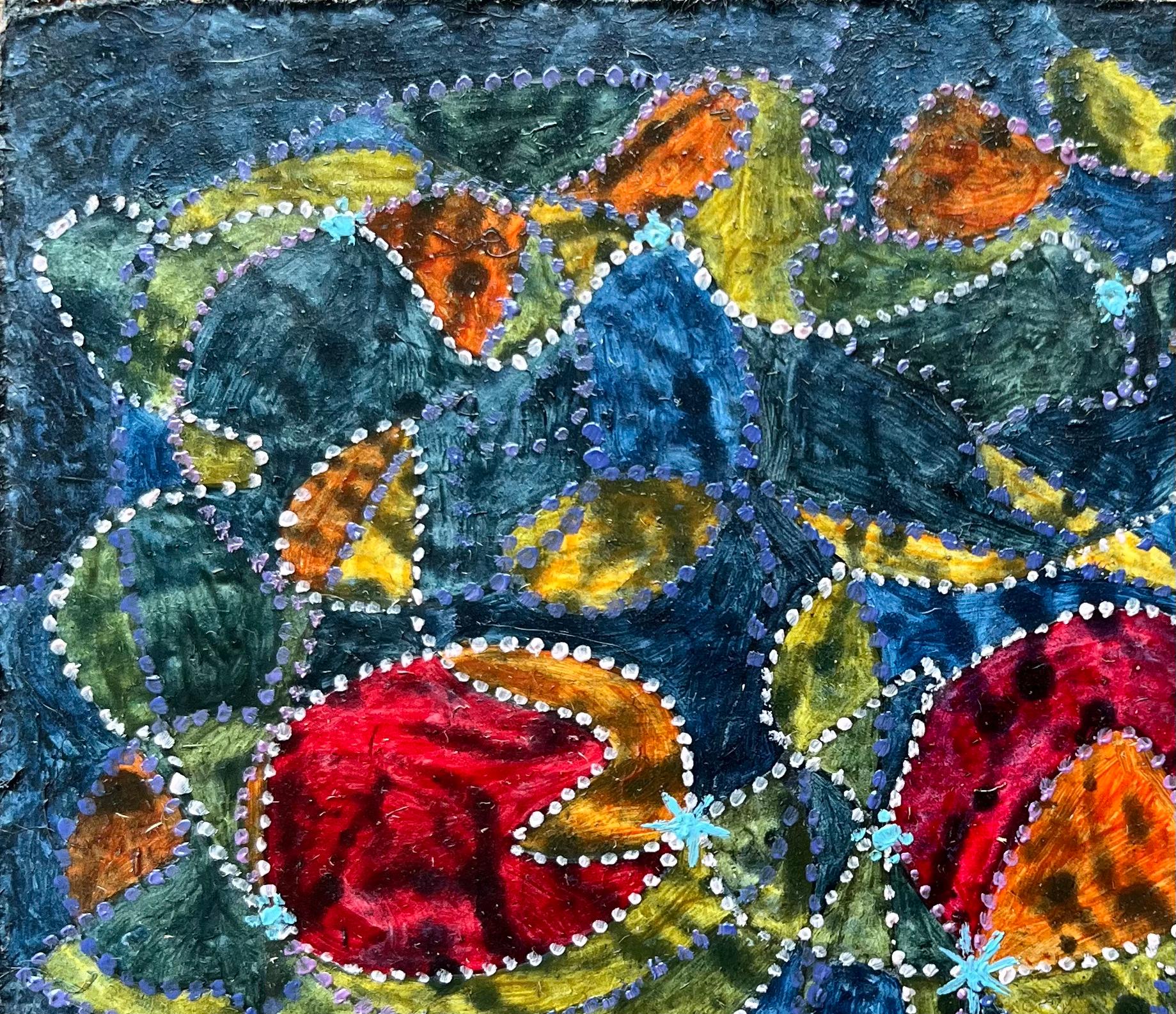 Titel: Britisches surrealistisches Ölgemälde aus den 1960er Jahren - Verborgene Ströme Abstrakt
Medium: Öl auf Karton, ungerahmt
Größe: 4,5 Höhe x 6,25 Breite
Zustand: Gut 
Provenienz: Alle Gemälde, die wir von diesem Künstler besitzen, stammen aus