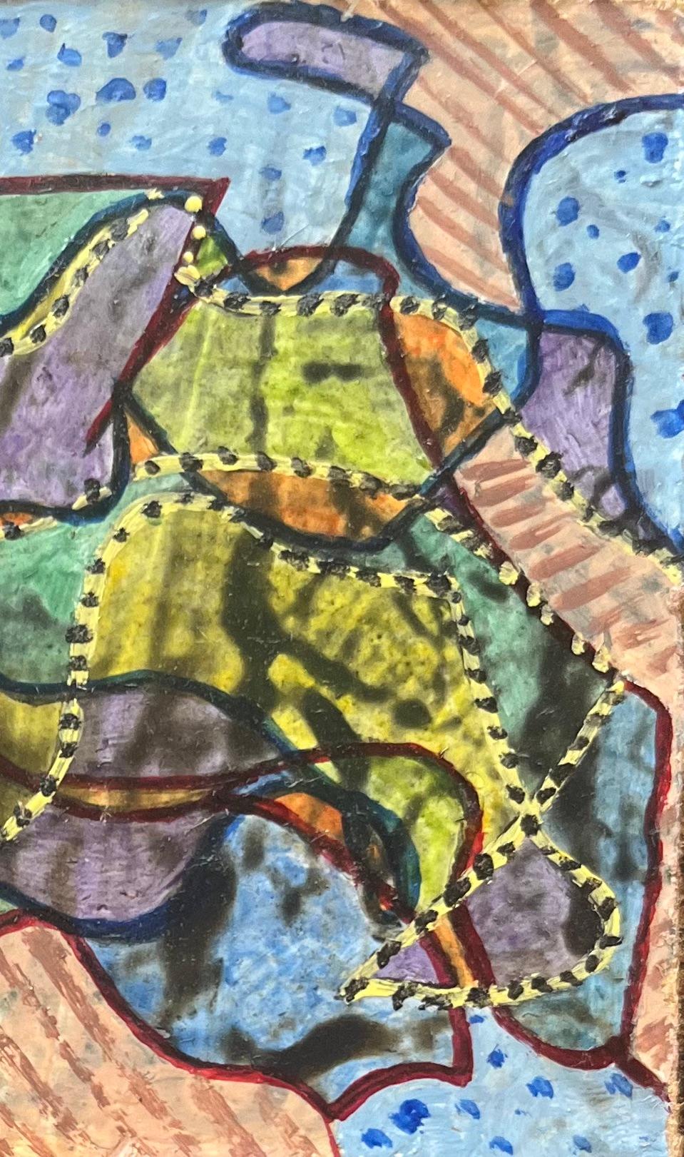 Title: 1960's British Surrealist Oil Painting - Interwoven Pathways and Patterns
Medium: Oil on board, unframed
Size: 3 height x 4 width
Condition: Good 
Provenance: all the paintings we have by this artist have come from the artists estate