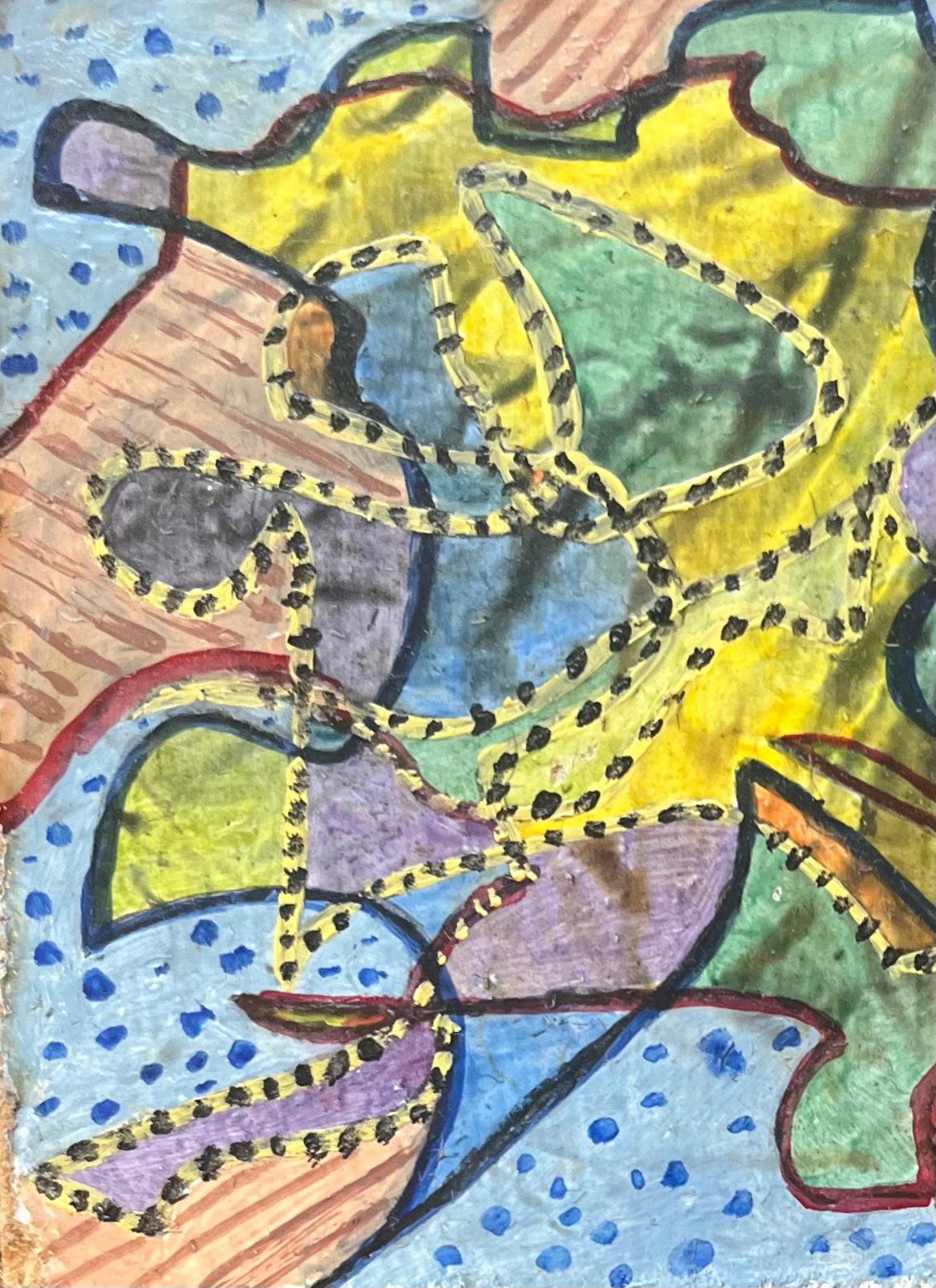 1960's British Surrealist Oil Painting - Interwoven Pathways and Patterns For Sale 1