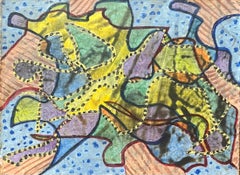 1960's British Surrealist Oil Painting - Interwoven Pathways and Patterns