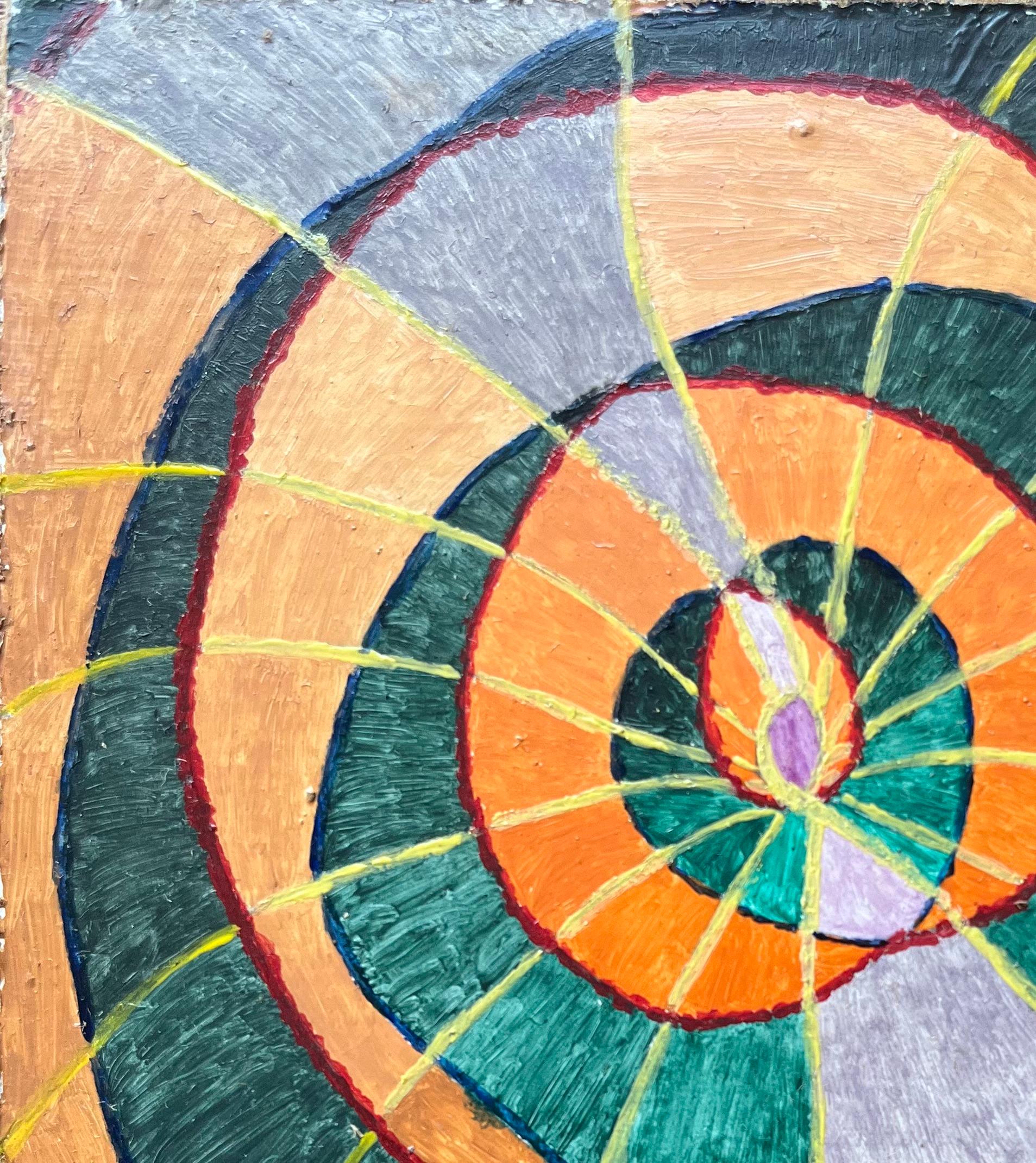 Pittura a olio surrealista britannica degli anni '60 - 'Luce nel cuore' astratto - Painting Surrealismo di Elvic Steele
