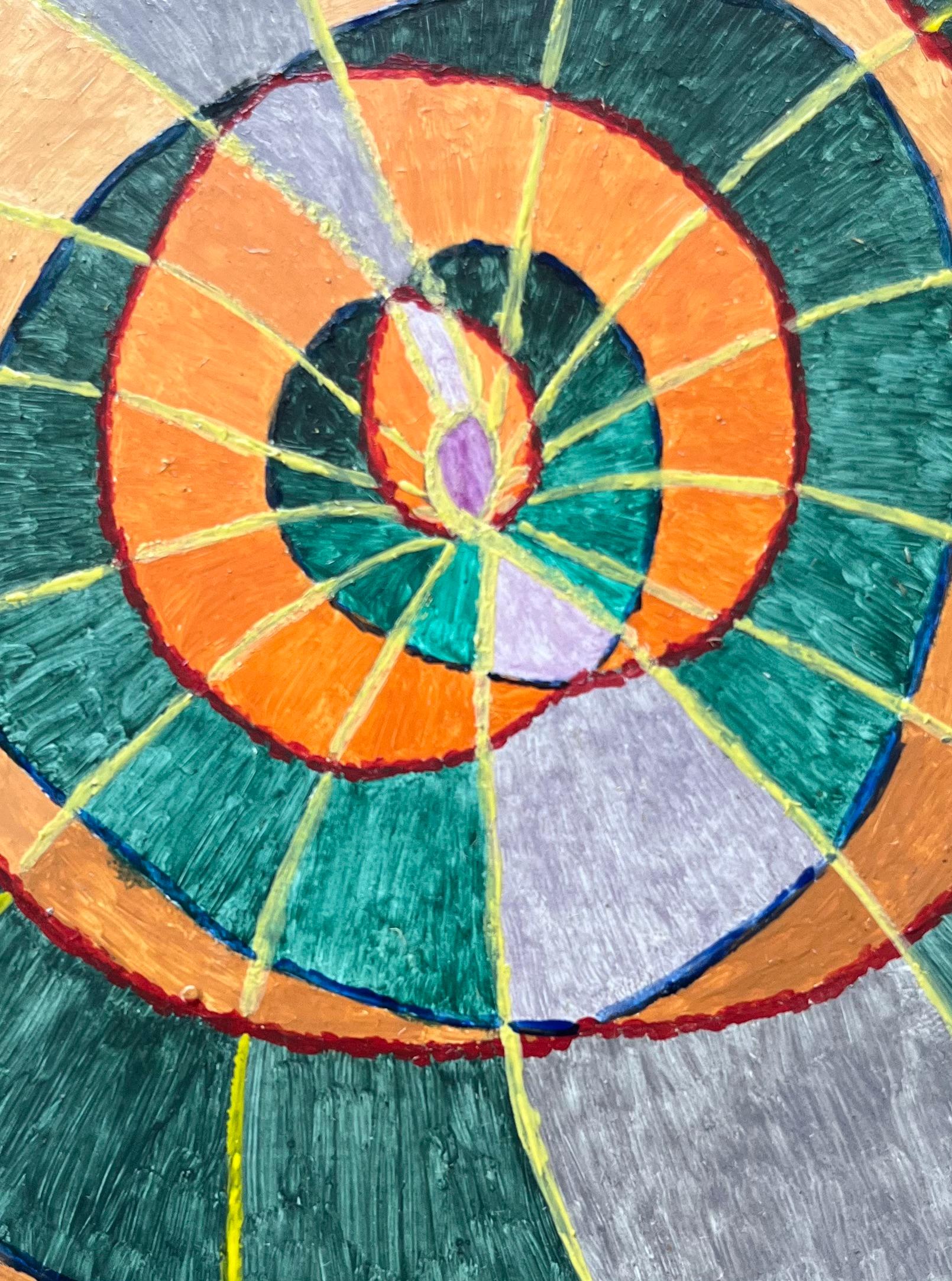 Pittura a olio surrealista britannica degli anni '60 - 'Luce nel cuore' astratto in vendita 2