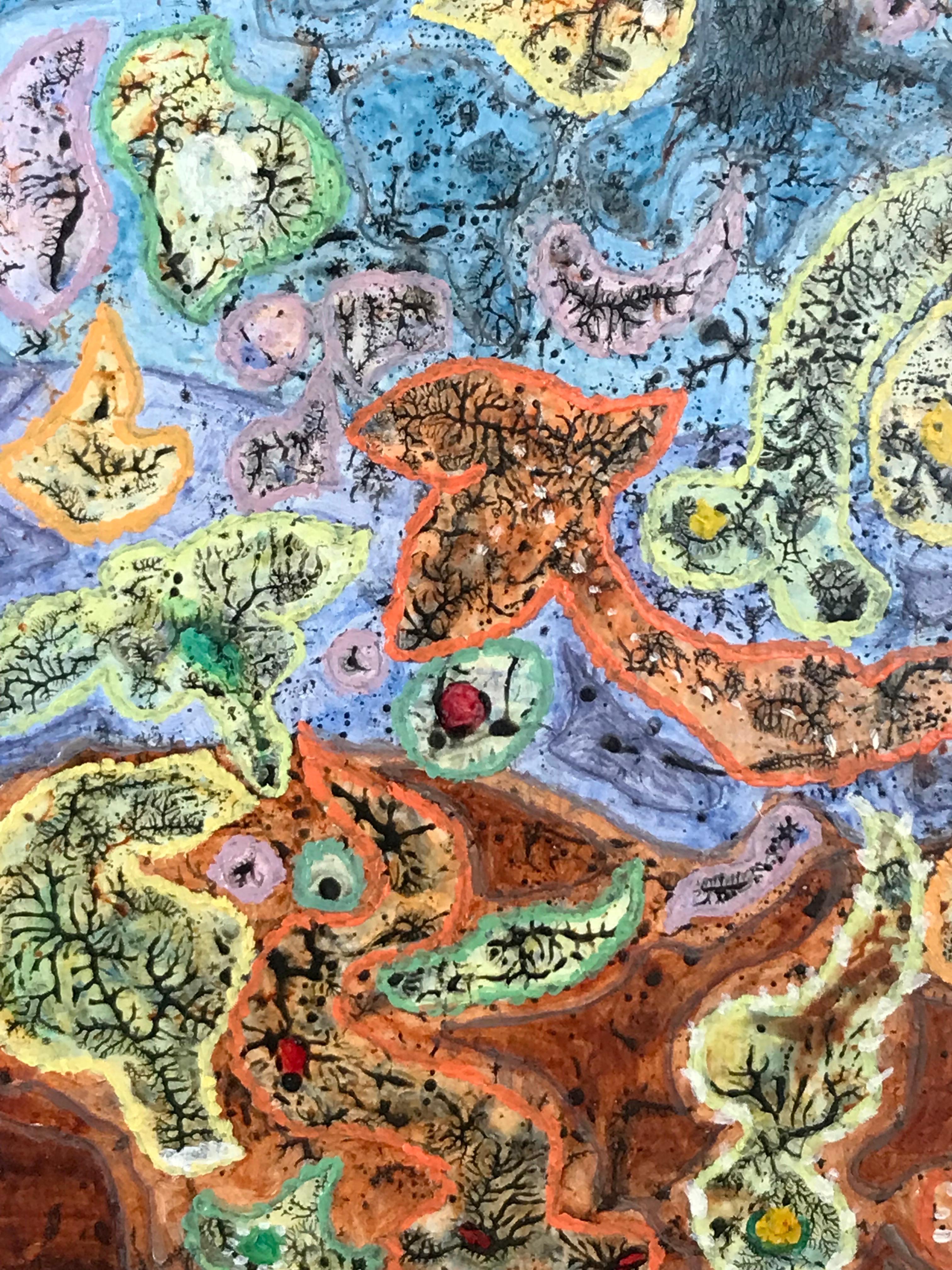 Pittura ad olio surrealista britannica degli anni '60 - 'Lucky Dip' astratto - Painting Surrealismo di Elvic Steele