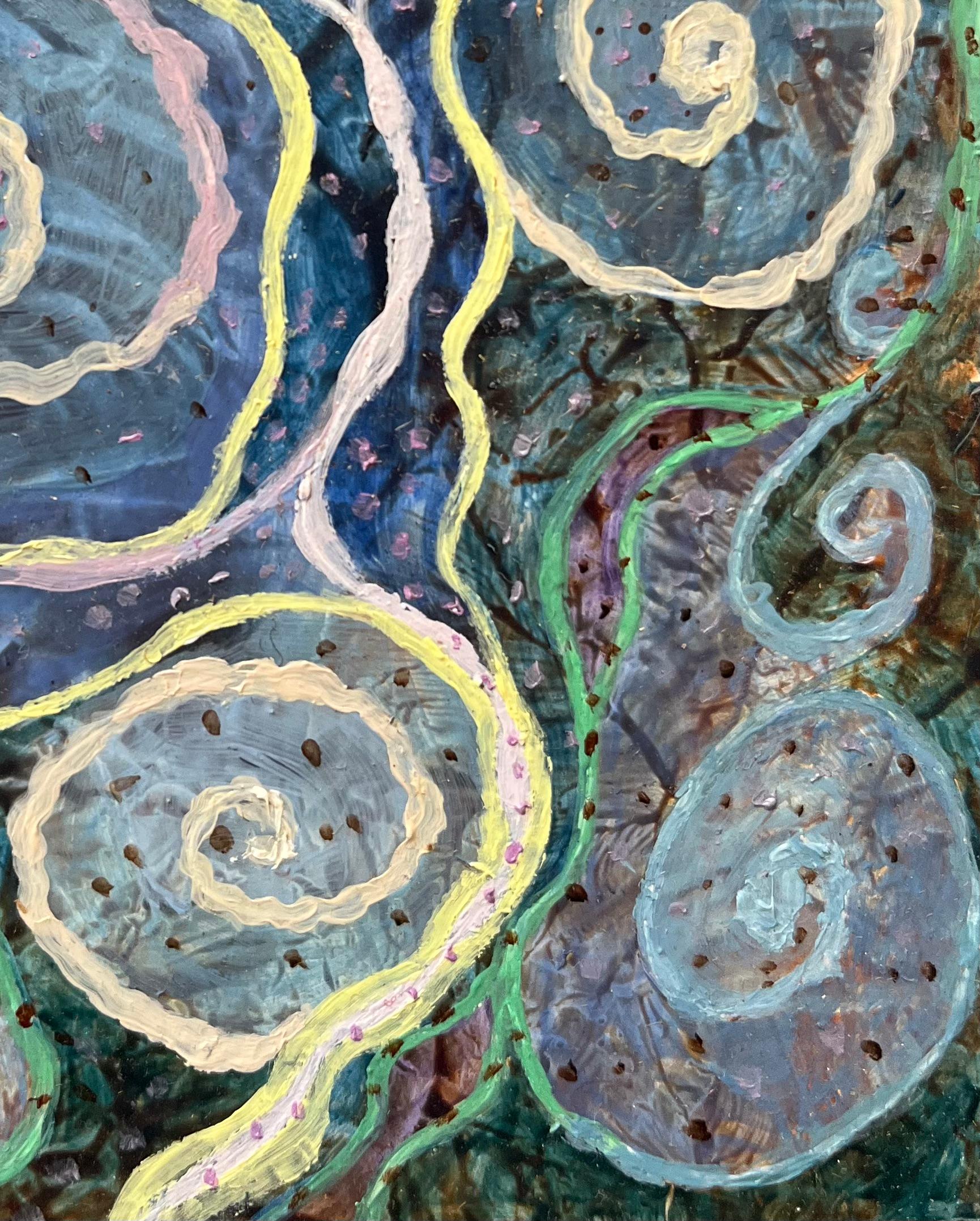 Pittura ad olio surrealista britannica degli anni '60 - Studio astratto 