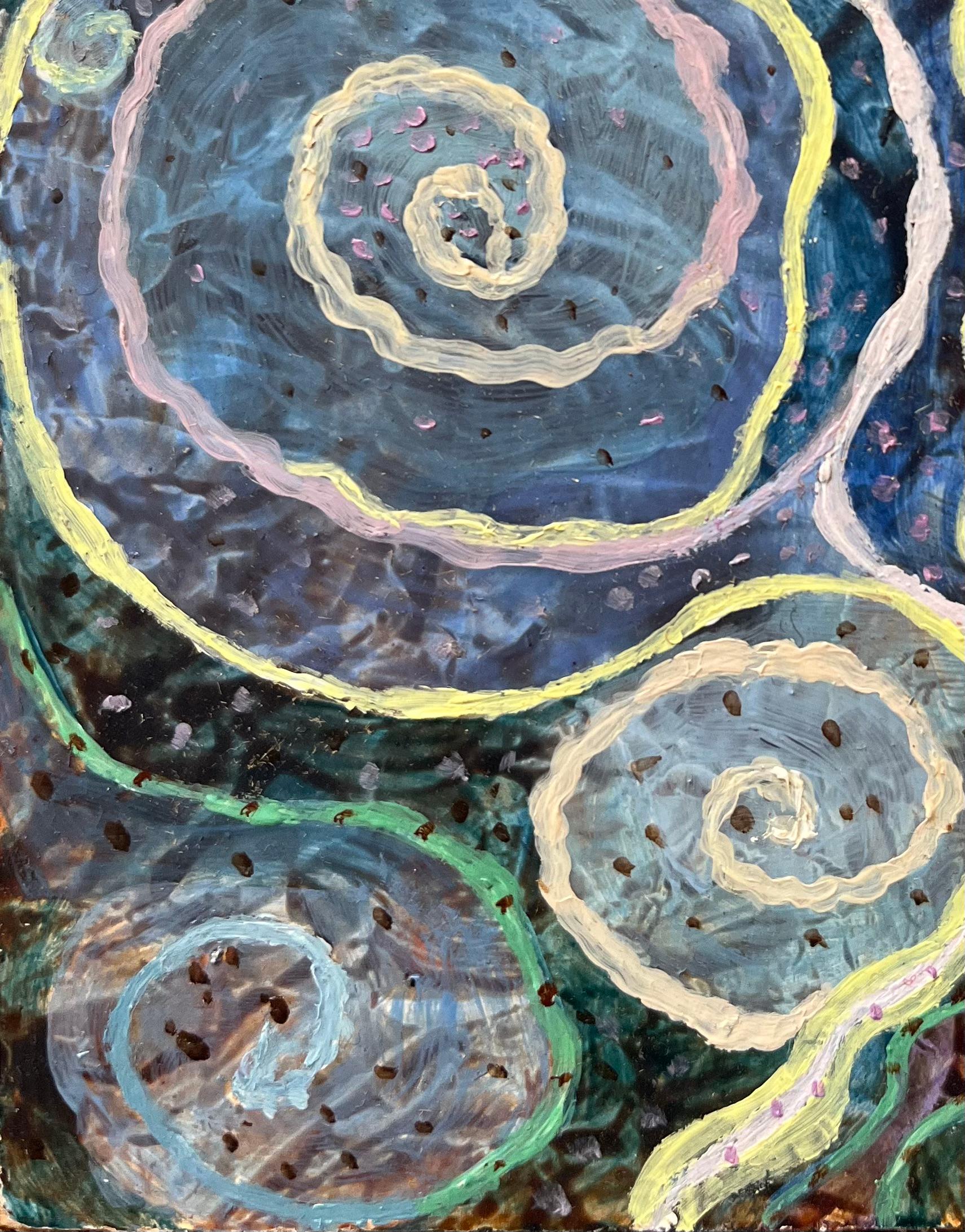 Pittura ad olio surrealista britannica degli anni '60 - Studio astratto 