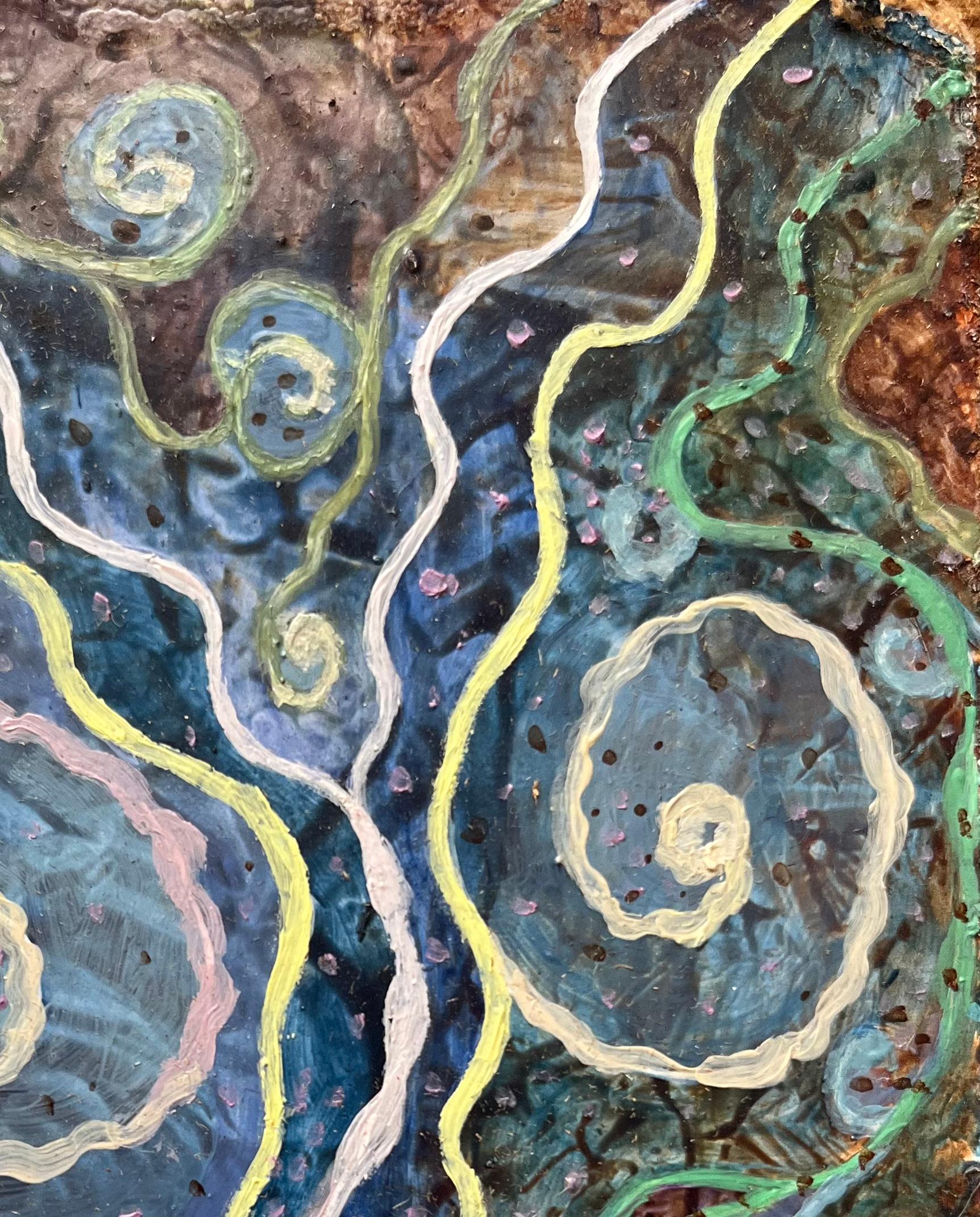 Pittura ad olio surrealista britannica degli anni '60 - Studio astratto 