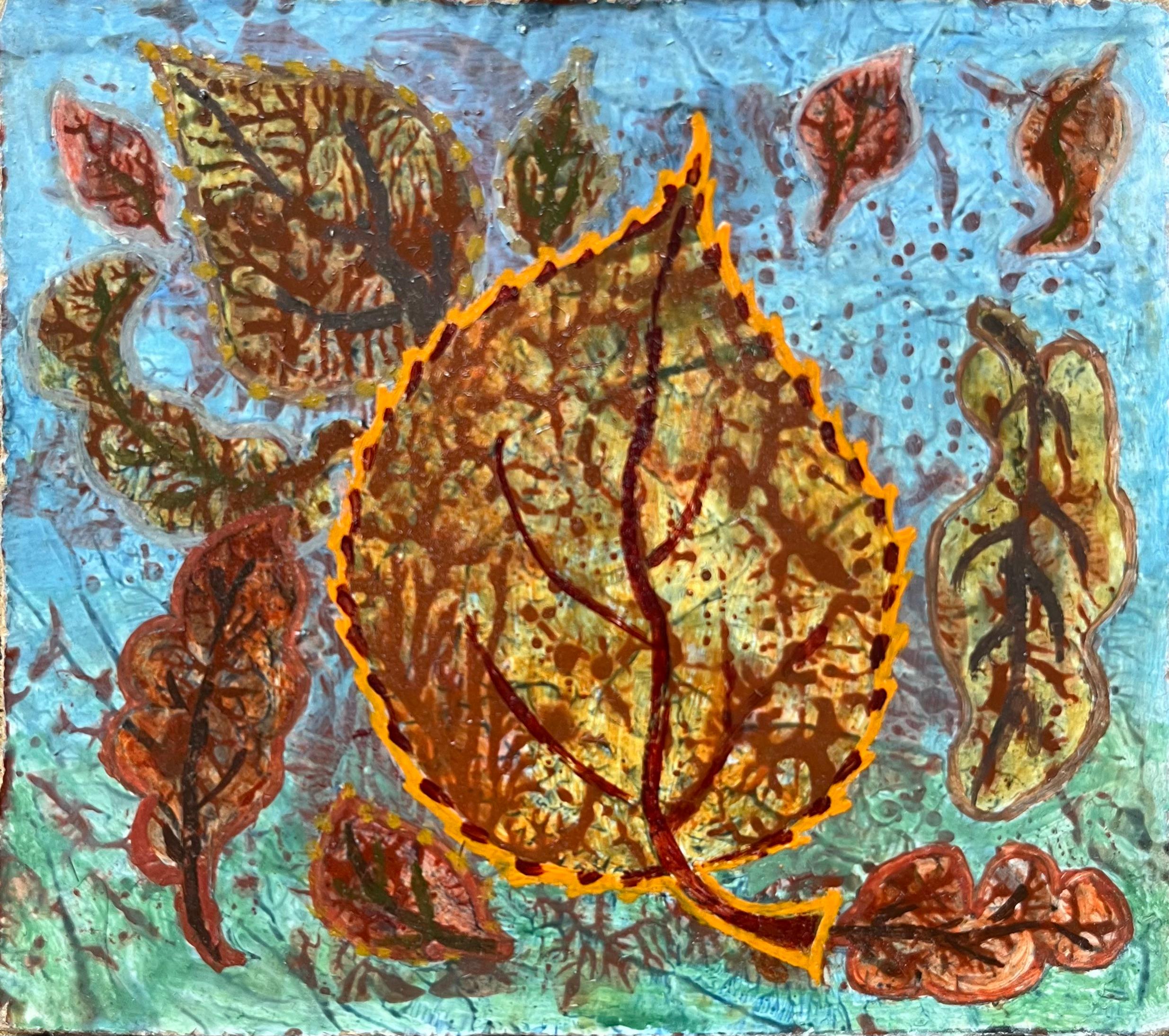 Abstract Painting di Elvic Steele - Pittura a olio surrealista britannica degli anni '60 - Studio astratto "Mese delle nebbie
