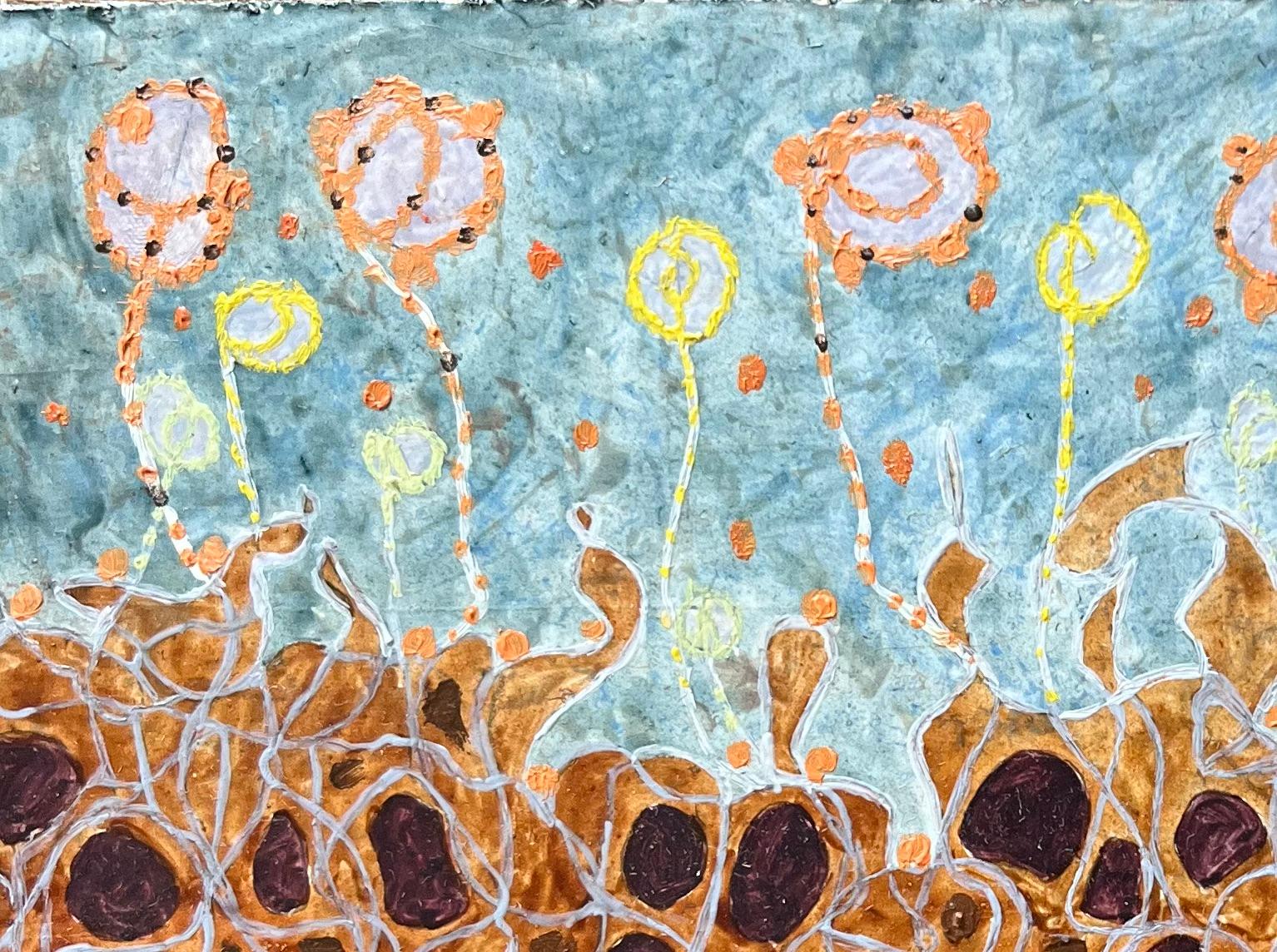 Pittura ad olio surrealista britannica degli anni '60 - 'Mucar Mould' astratto in vendita 1