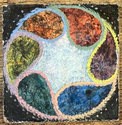 1960's British Surrealist Oil Painting - Orbiting Forms
