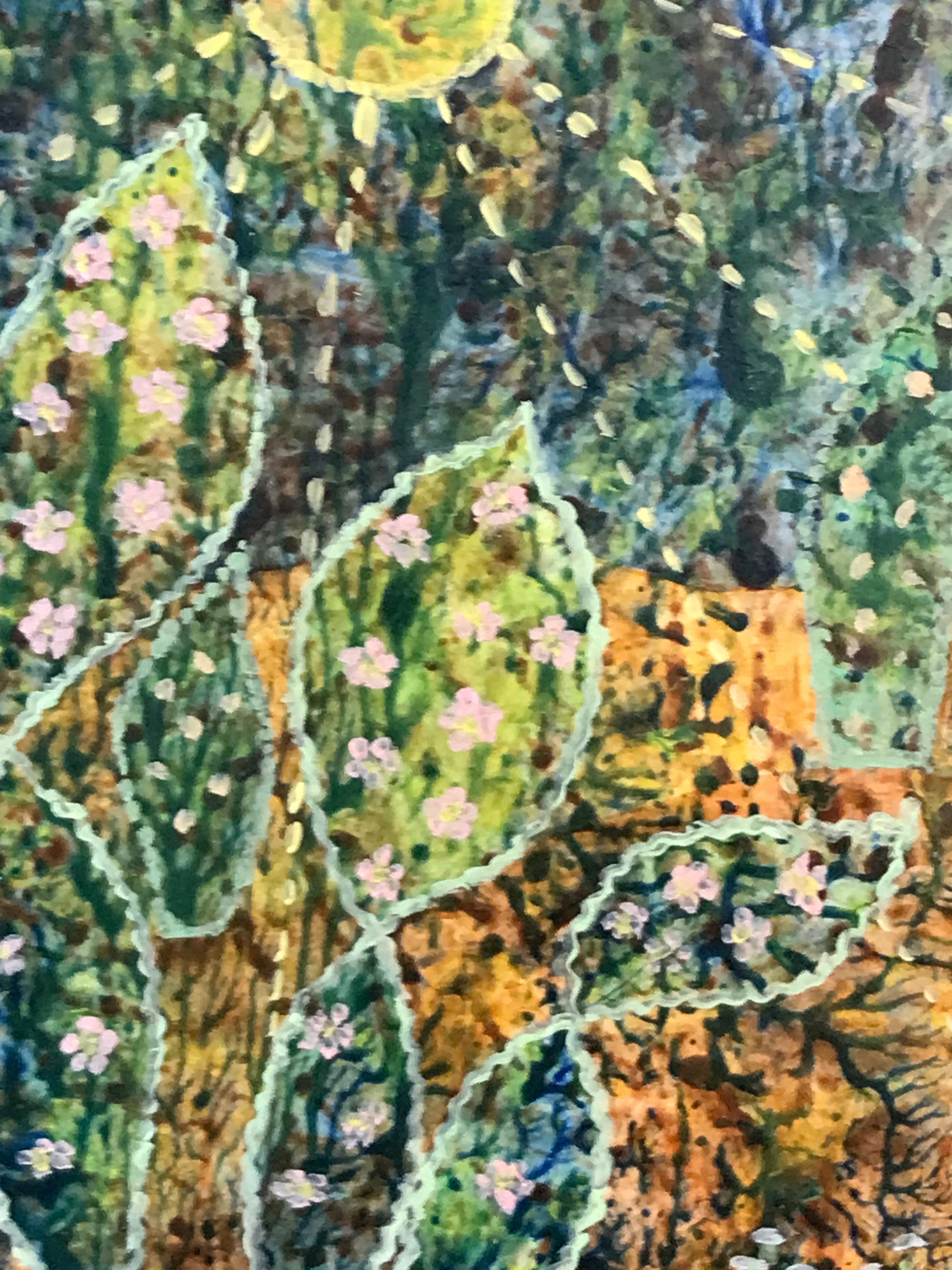 Pittura ad olio surrealista britannica degli anni '60 - 'Crescita vegetale' astratta - Painting Surrealismo di Elvic Steele