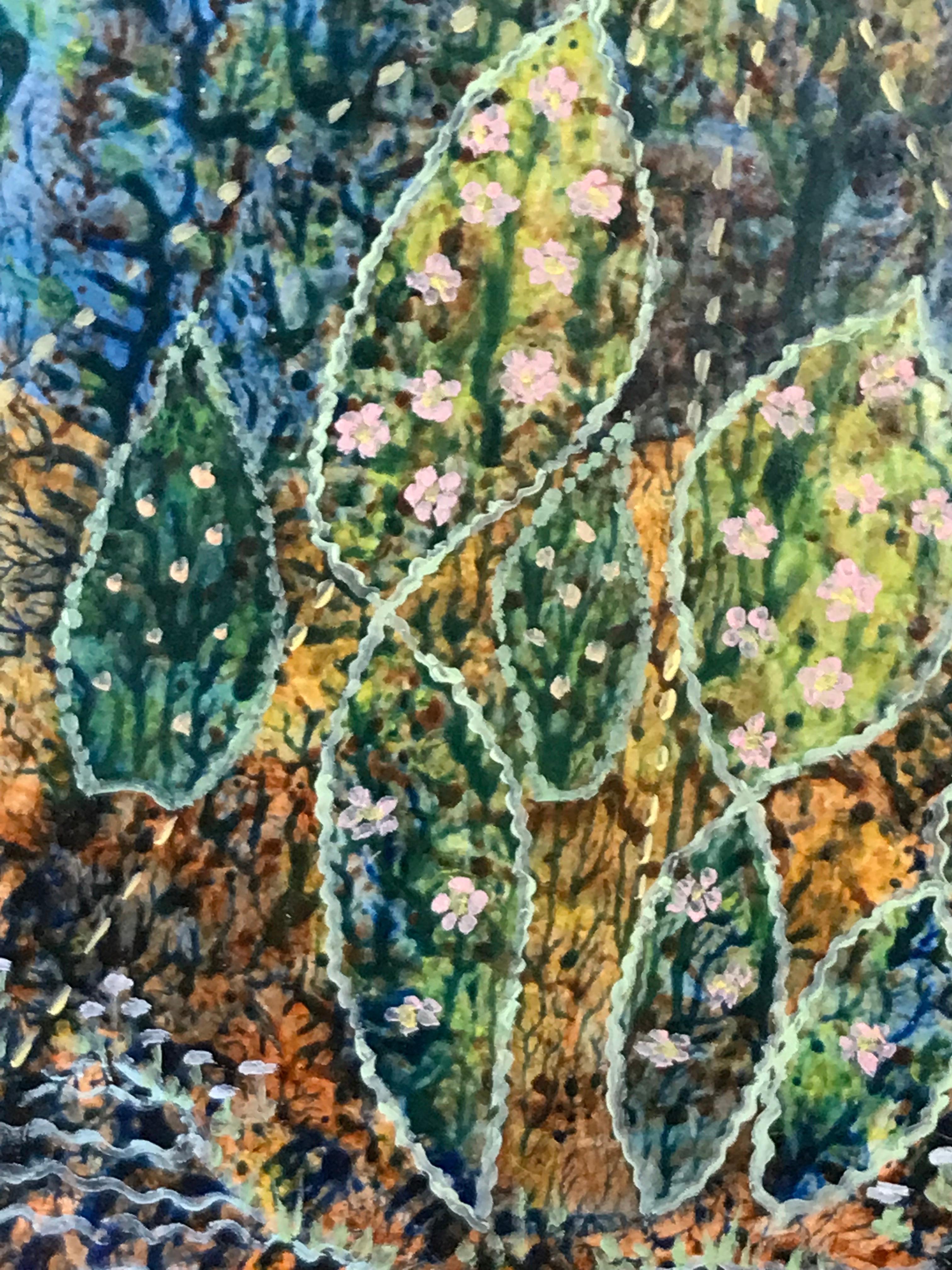 Pittura ad olio surrealista britannica degli anni '60 - 'Crescita vegetale' astratta - Abstract Painting Marrone di Elvic Steele
