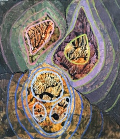 Peinture à l'huile surréaliste britannique des années 1960 - formes abstraites excentriques 
