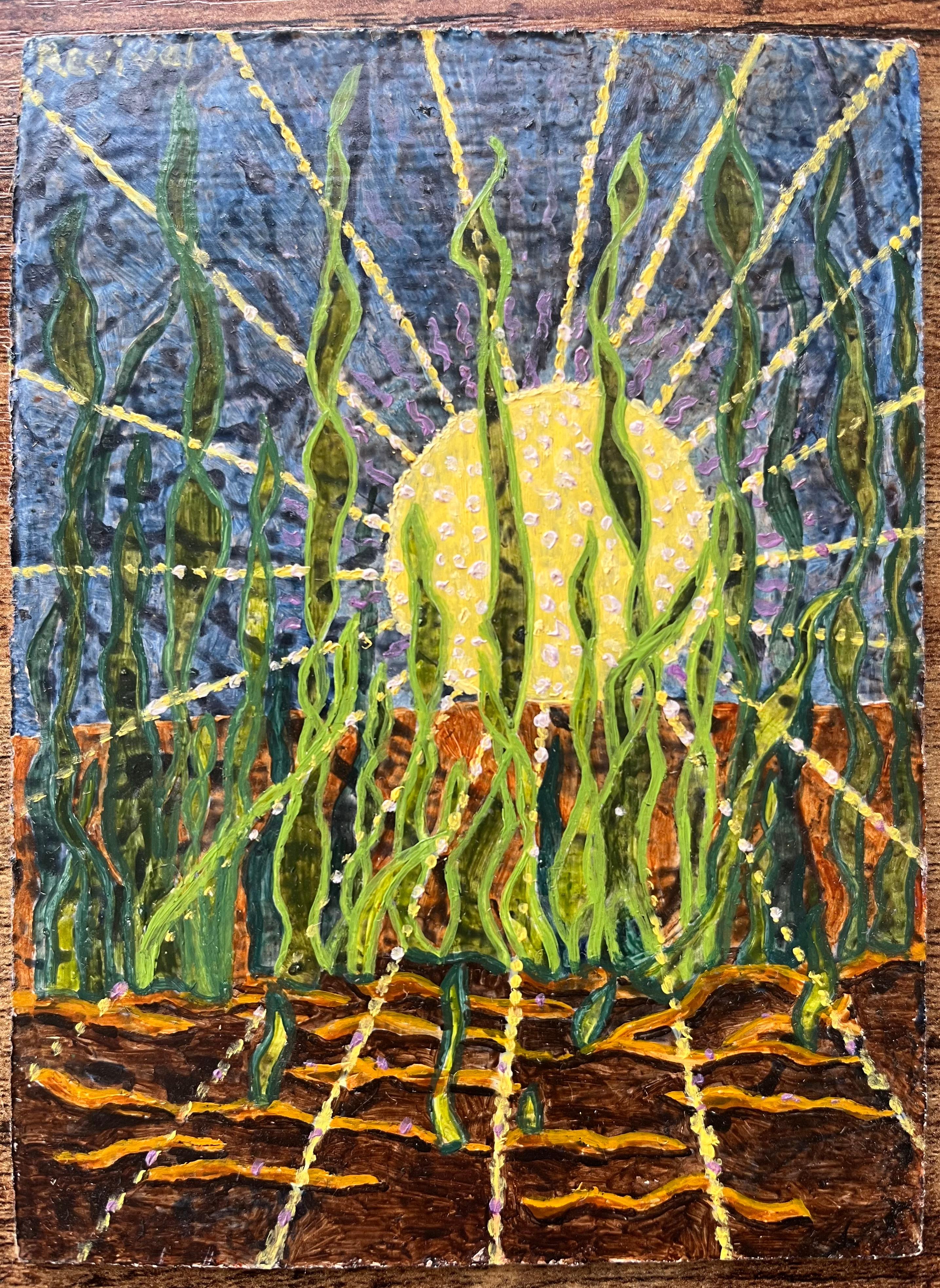 Pittura ad olio surrealista britannica degli anni '60 - 'Revival' astratto - Painting di Elvic Steele