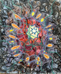 1960's British Surrealist Oil Painting - "Rhythms with Central Point"