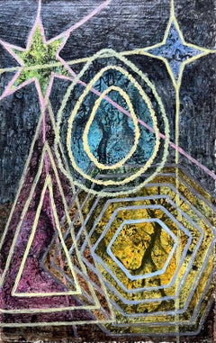 1960's British Surrealist Oil Painting - 'Shapes' Abstract Study