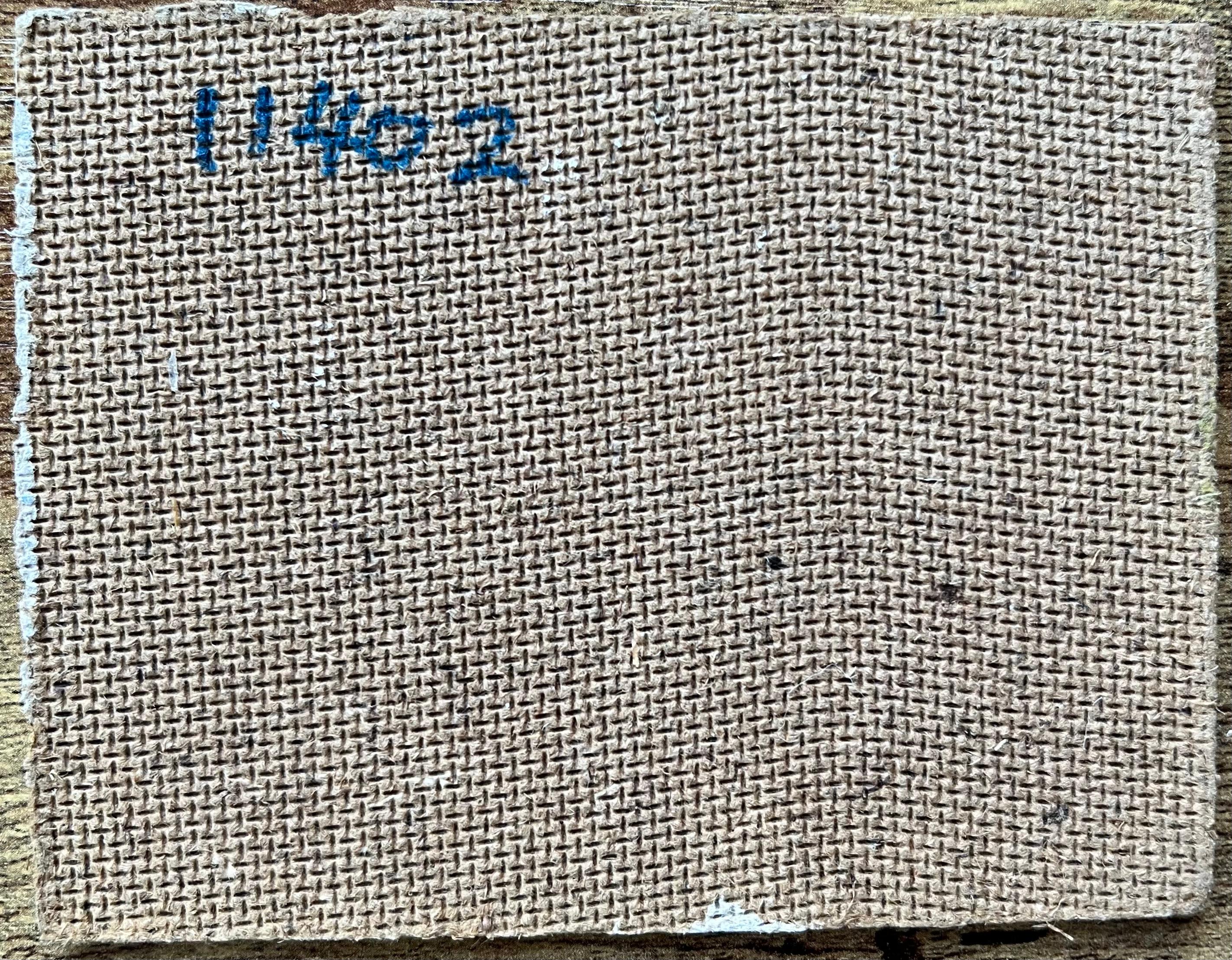 Pittura a olio surrealista britannica degli anni '60 - Fioritura primaverile sotto un cielo blu in vendita 1