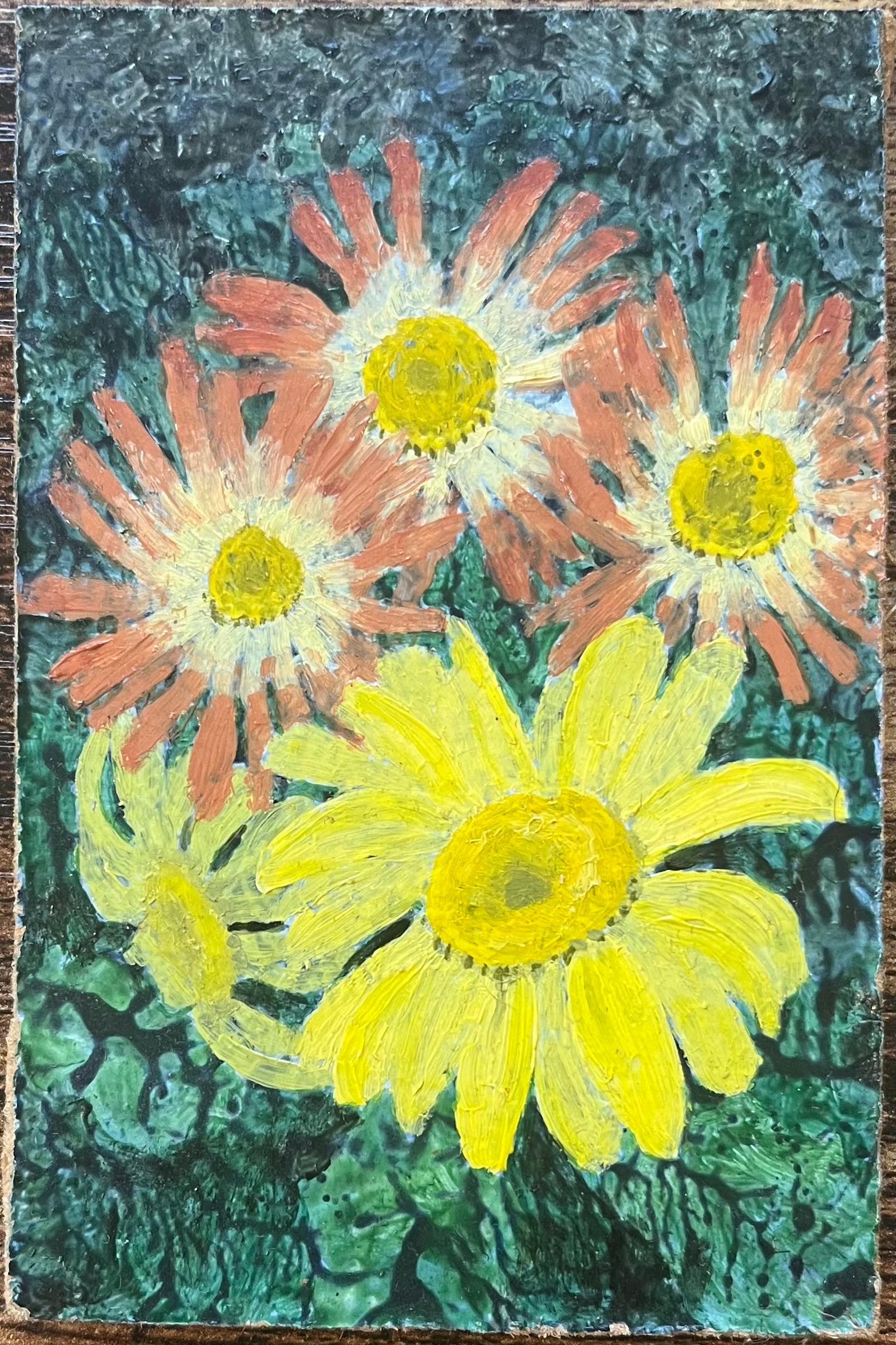 1960's British Surrealist Ölgemälde - Sunlit Blossoms – Painting von Elvic Steele