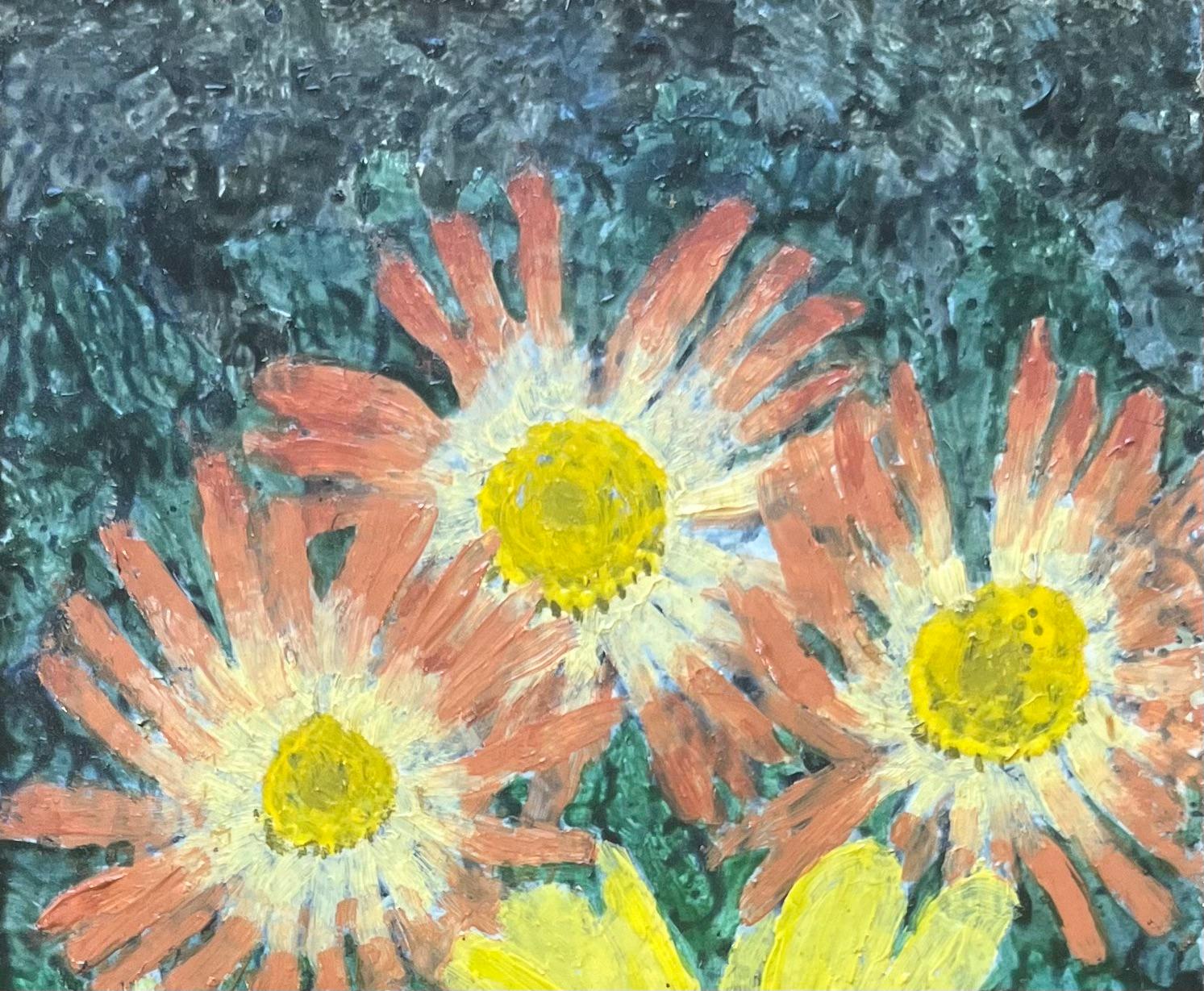1960's British Surrealist Ölgemälde - Sunlit Blossoms (Grün), Abstract Painting, von Elvic Steele