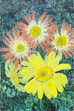 1960's British Surrealist Oil Painting - Sunlit Blossoms