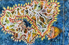1960's British Surrealist Oil Painting - Sunlit Coral and Sea Bloom Study