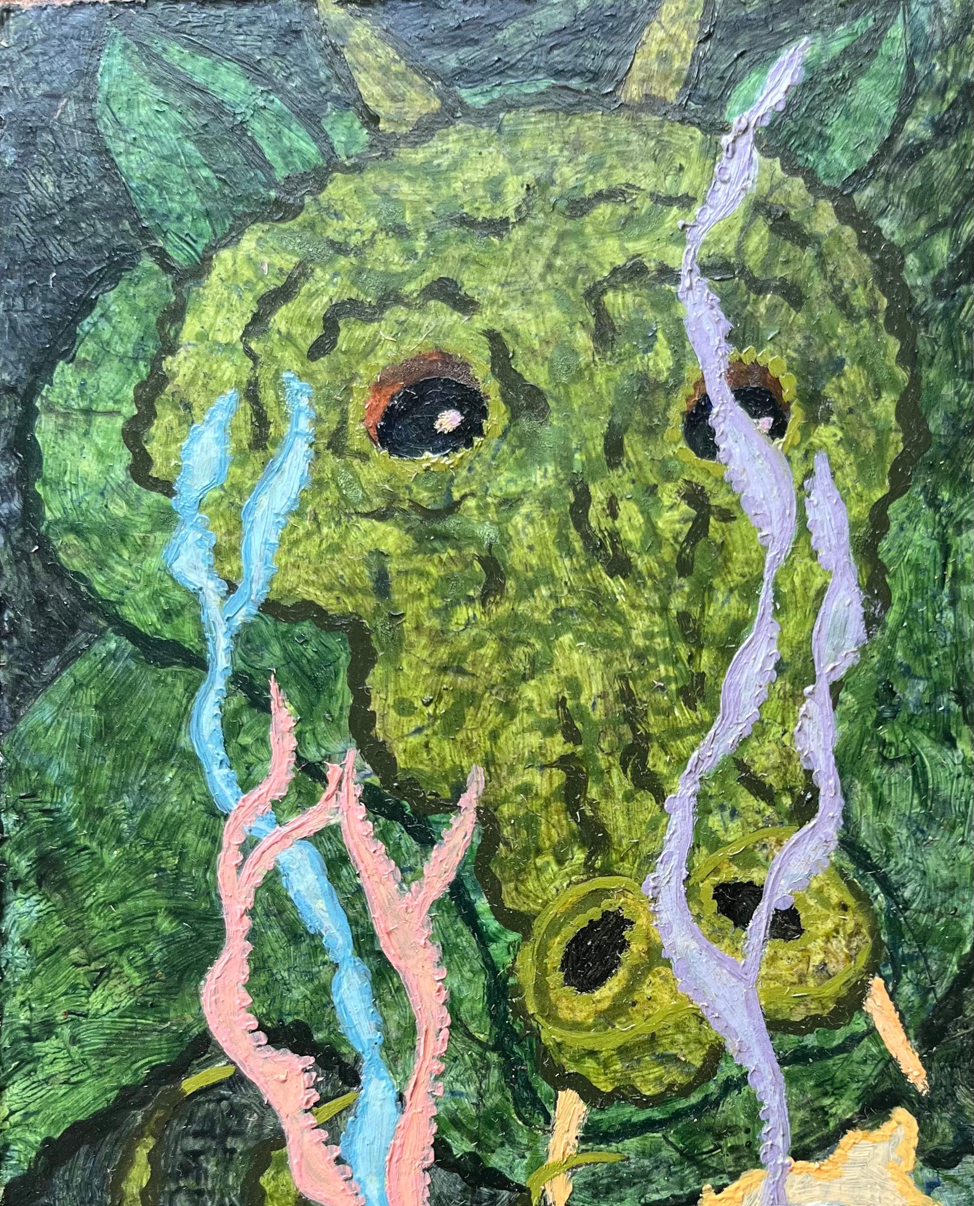 Titolo: Pittura ad olio surrealista britannica degli anni '60 - La perla fiammeggiante' Astratto
Artista: Elvic Steele
Mezzo: Olio su tavola, senza cornice
Dimensioni: 6 altezza x 4,5 larghezza
Condizioni: Buono 
Provenienza: tutti i quadri che