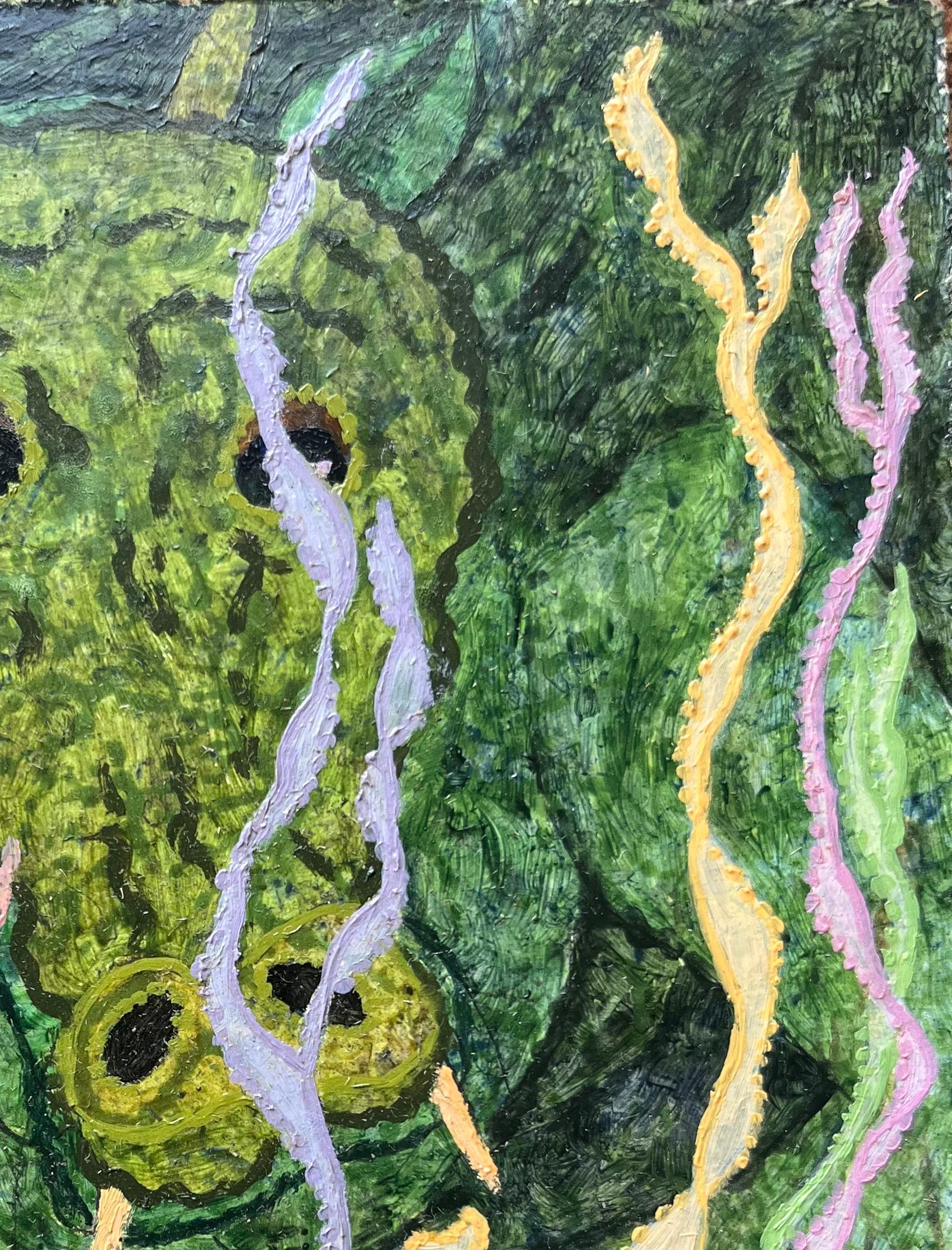 Pittura ad olio surrealista britannica degli anni '60 - 'La perla fiammeggiante' astratta in vendita 1