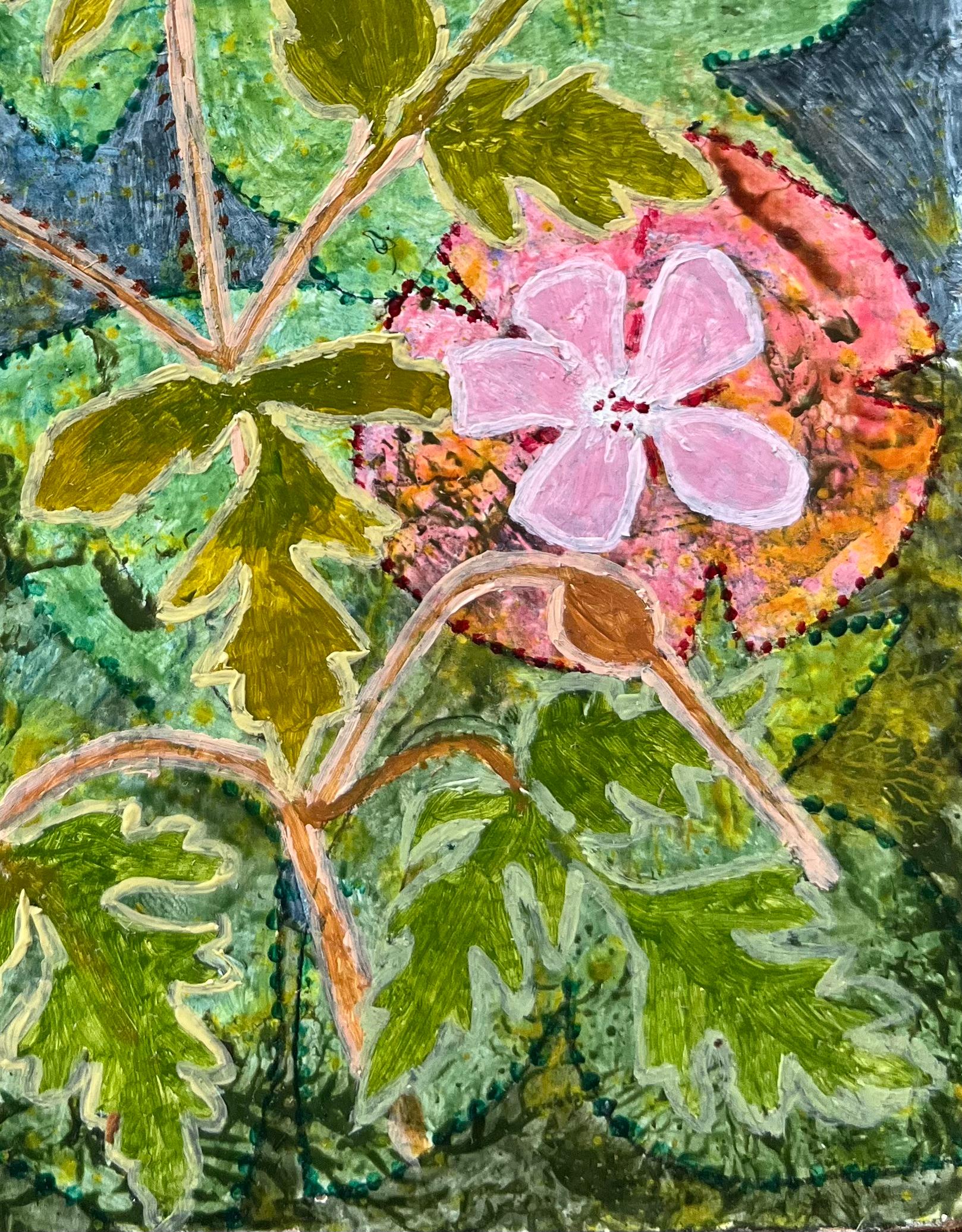 Titolo: Pittura ad olio surrealista britannica degli anni '60 - 'Geranio selvatico': Studio floreale botanico
Mezzo: Olio su tavola, senza cornice
Dimensioni: 5,5 altezza x 6 larghezza
Condizioni: Buono 
Provenienza: tutti i quadri che abbiamo di