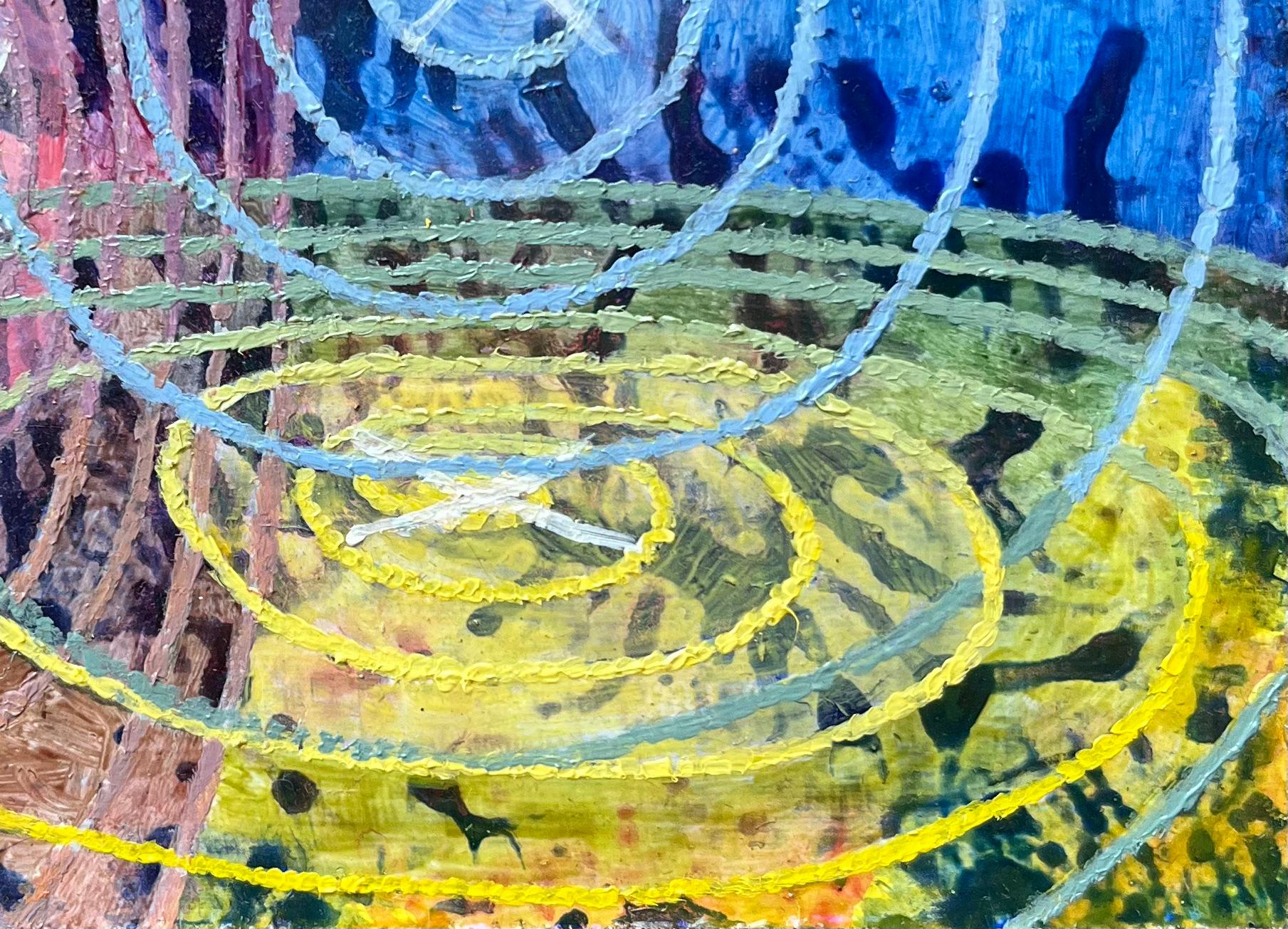 Pittura ad olio surrealista britannica - Studio geometrico astratto a tre dimensioni - Painting Surrealismo di Elvic Steele