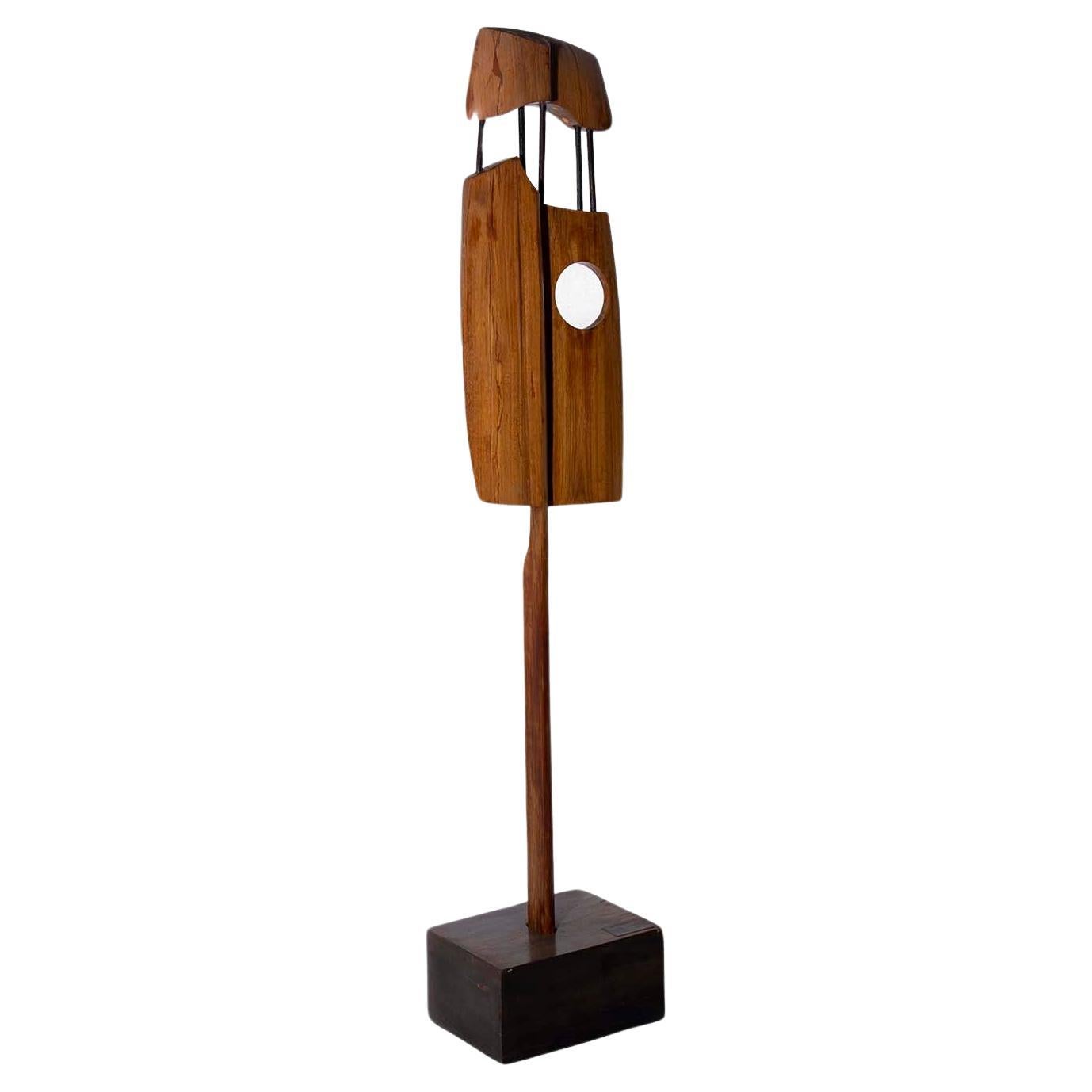 Elvio Becheroni Sculpture abstraite en bois : Titre Totem