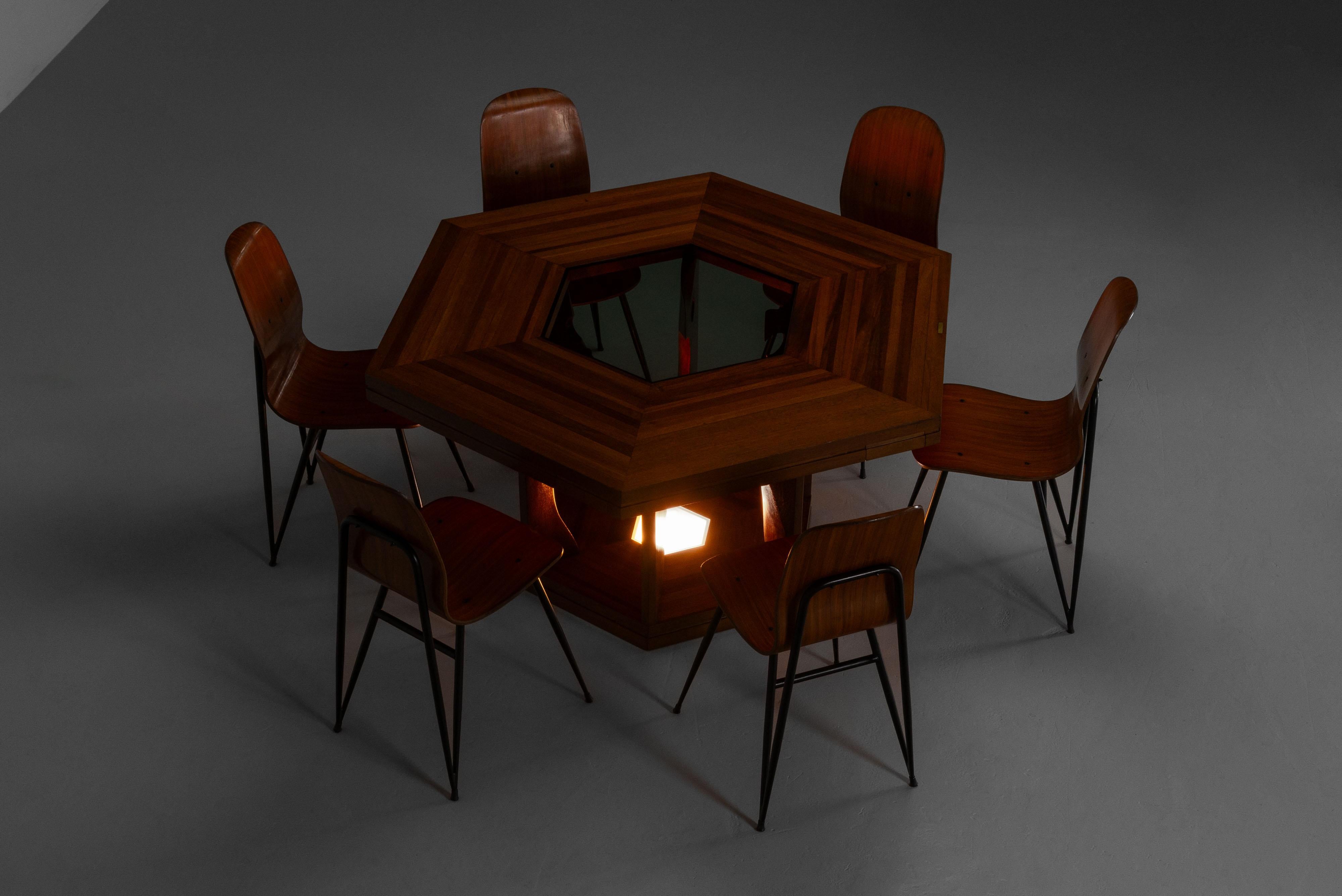 Elvio Becheroni game table made in Italy 1969 8