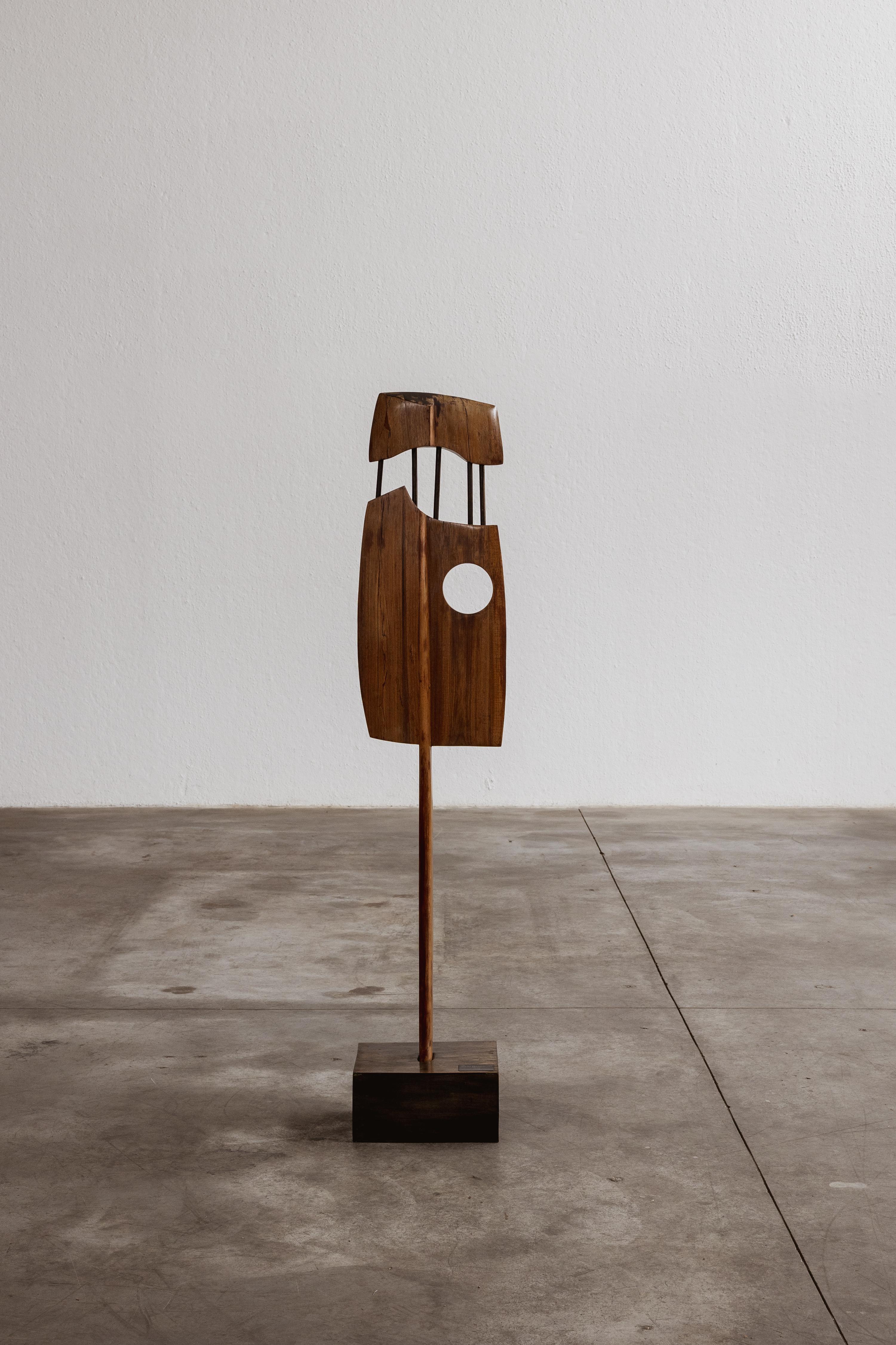 Elvio Becheroni “Totem” Abstract Sculpture, Wood, Brazil, 1988

Elvio Becheroni designed the Totem sculpture in 1988 as a statement on environmental issues. Crafted from Pau Brasil wood salvaged from Amazon rainforest fires, the piece embodies both