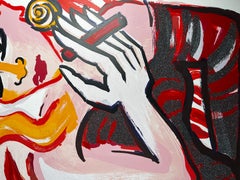 Original screenprint wdiamond dust signed 2004 German artist black woman 30x41in