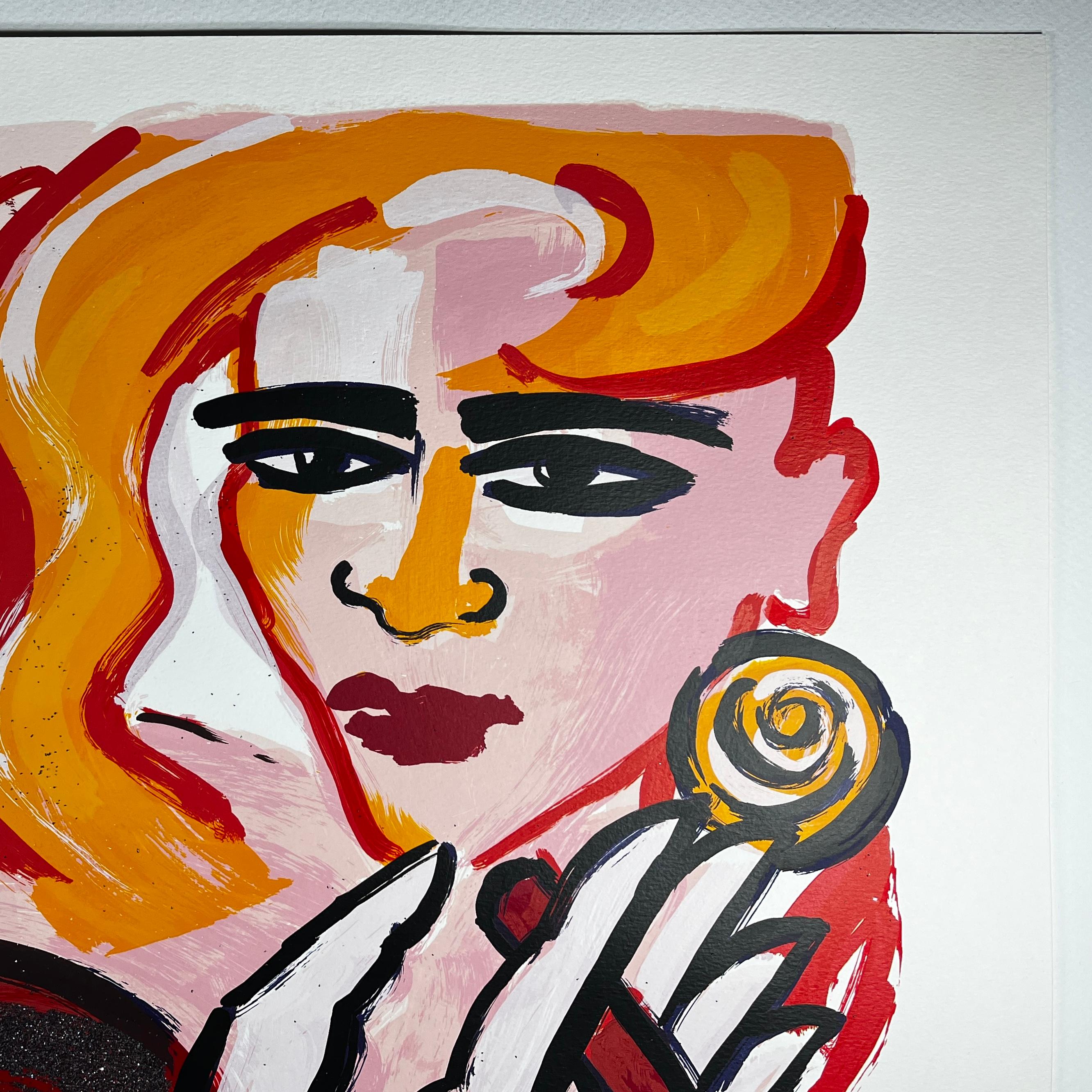 Original screenprint wdiamond dust signed 2004 German artist black woman 30x41in For Sale 1