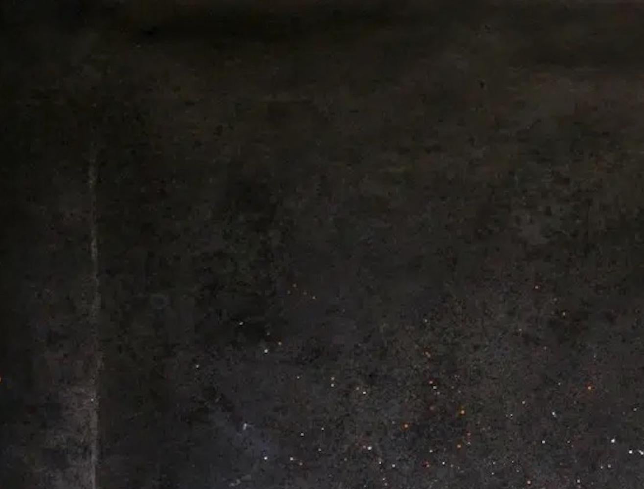 Untitled L by Ferle - Large abstract painting, red and black, dark background - Abstract Painting by Elvire Ferle