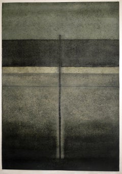 Untitled LIV by Ferle - Grande peinture abstraite, tons sombres, couleurs grises